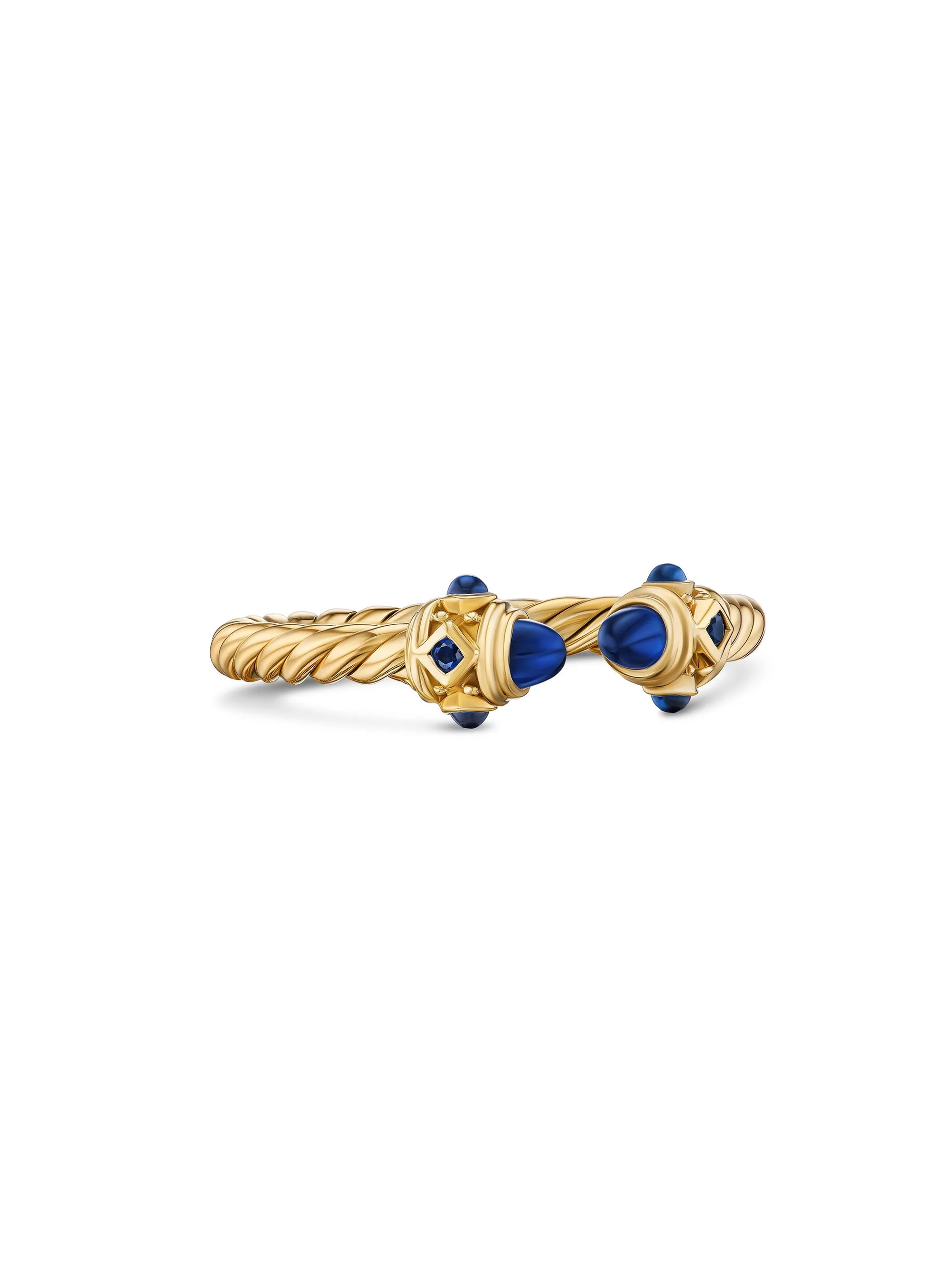 Women's Renaissance Open Ring in 18K Gold With Gemstones - Blue Sapphire - 1