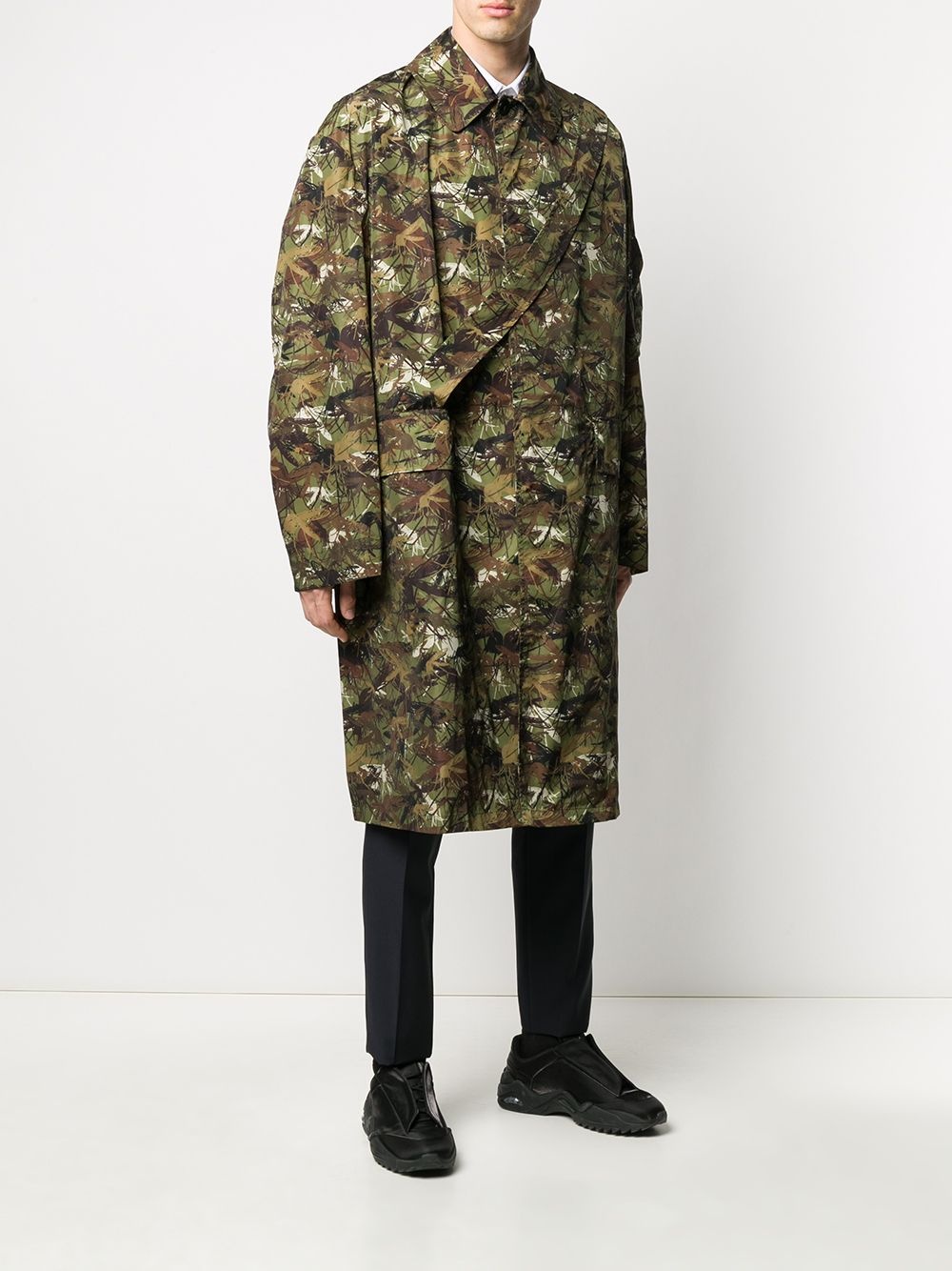 camouflage-print single-breasted coat - 3