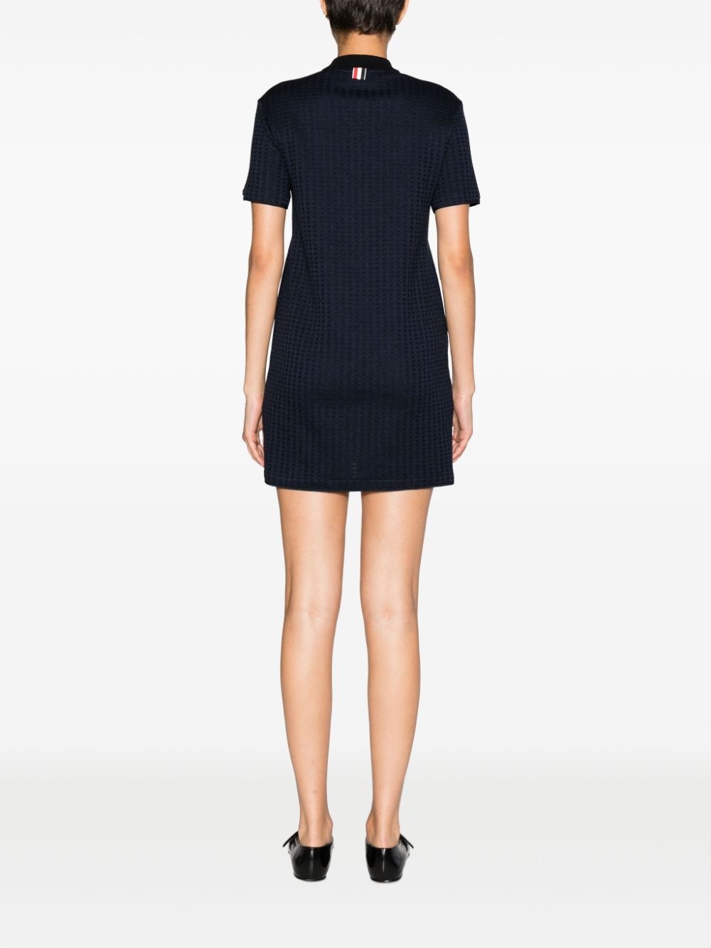checked jacquard polo minidress - 4