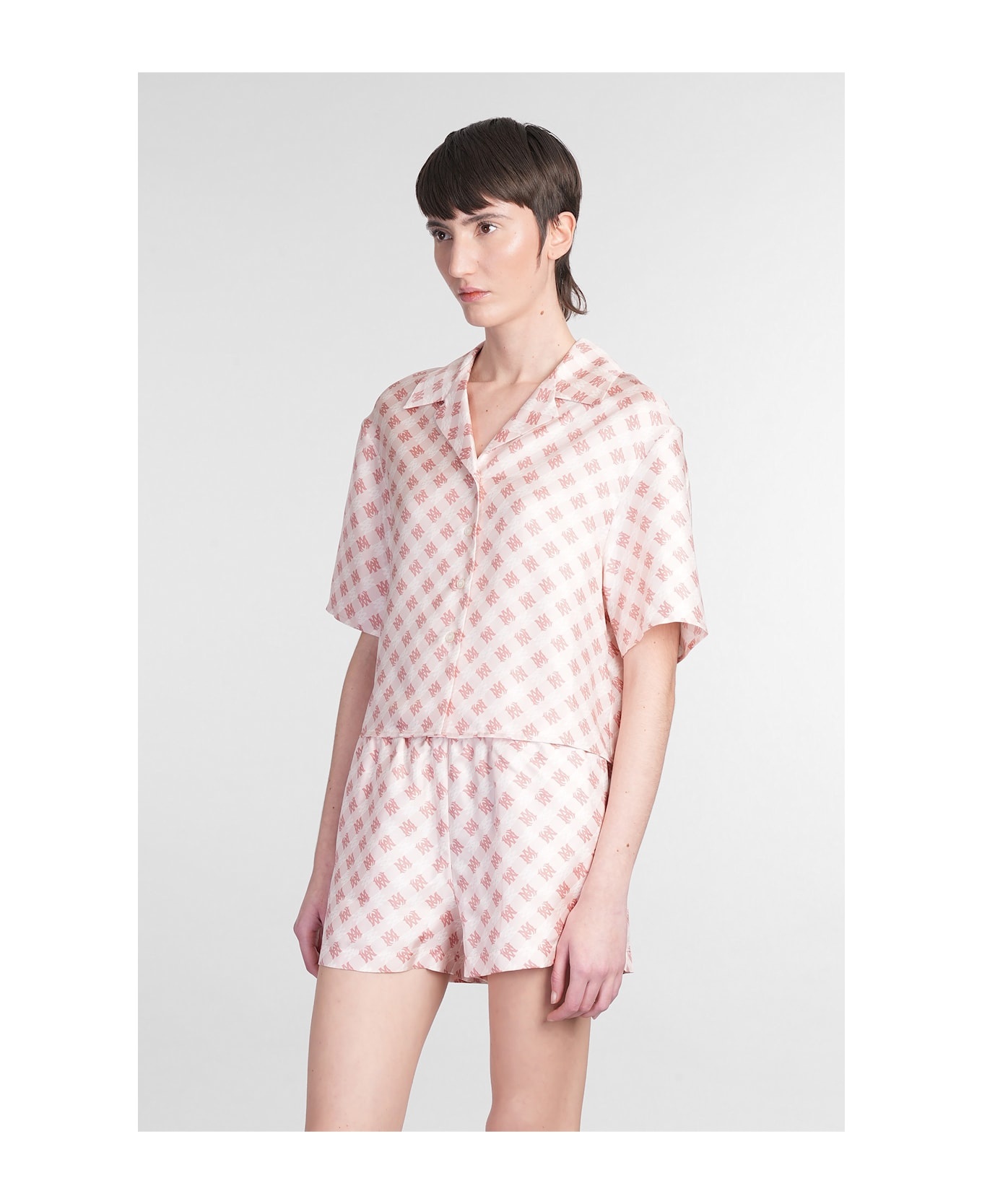 Shirt In Rose-pink Silk - 4