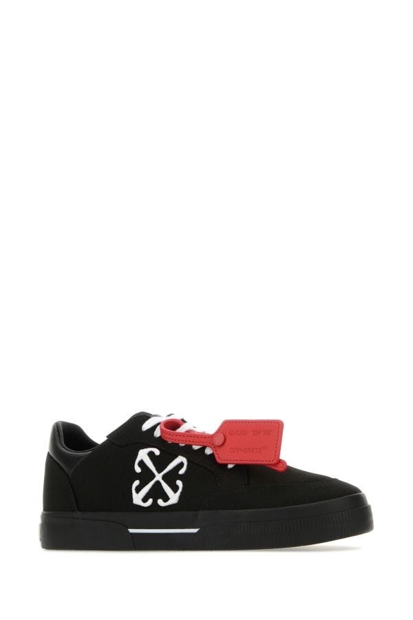 Off White Man Black Canvas New Low Vulcanized Sneakers - 2