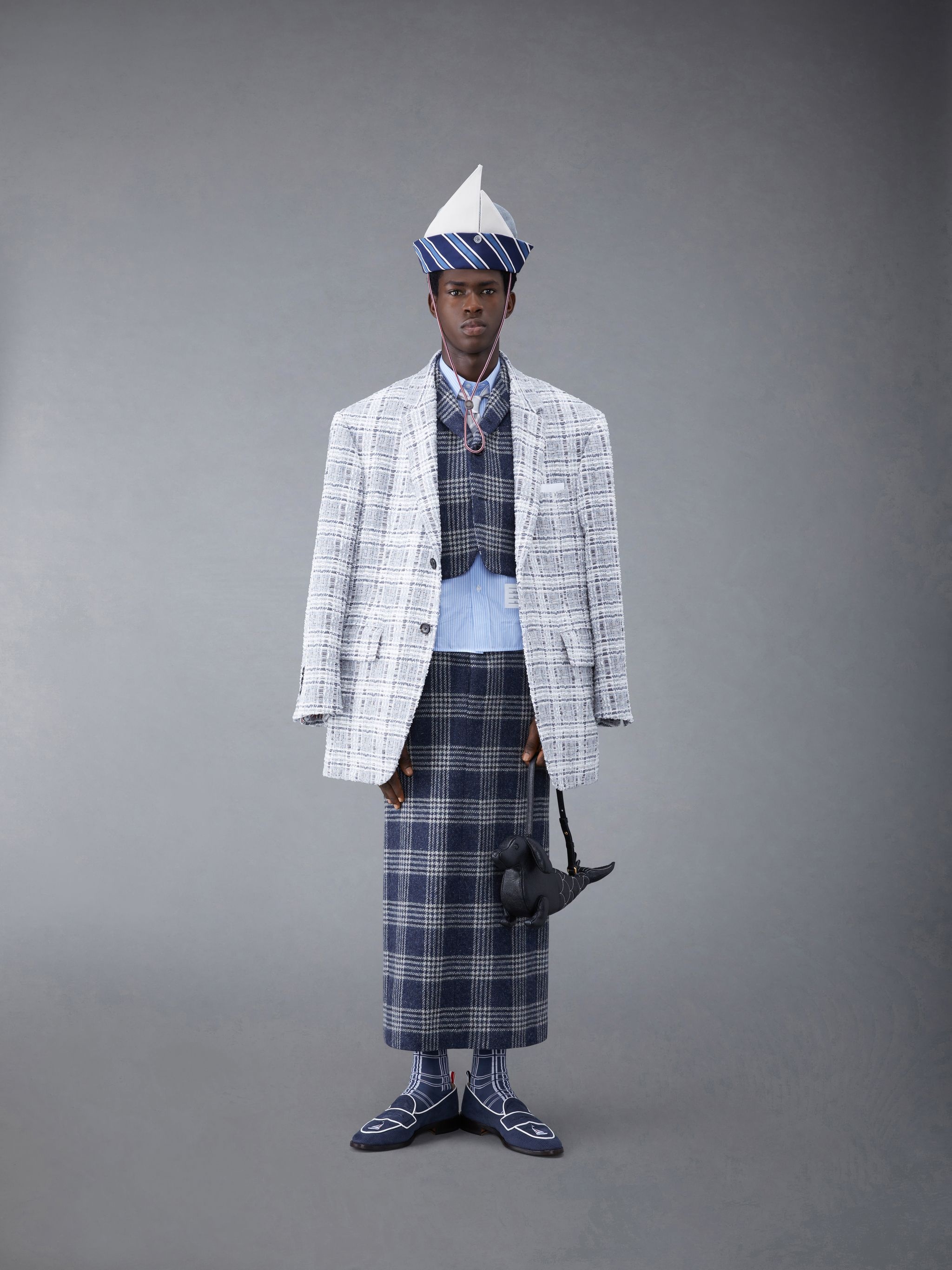 Prince of Wales Chenille Tweed Oversized Classic Sport Coat - 3