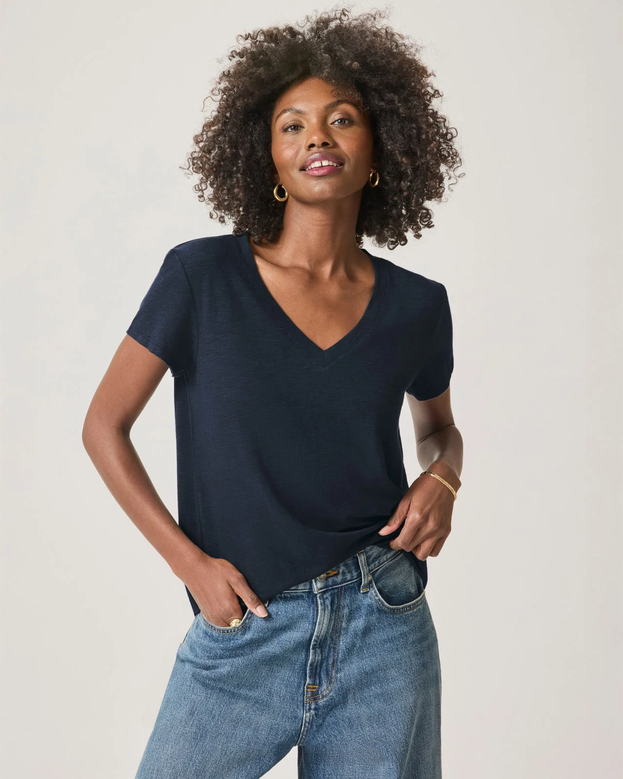 Faye V-Neck Tee - 1