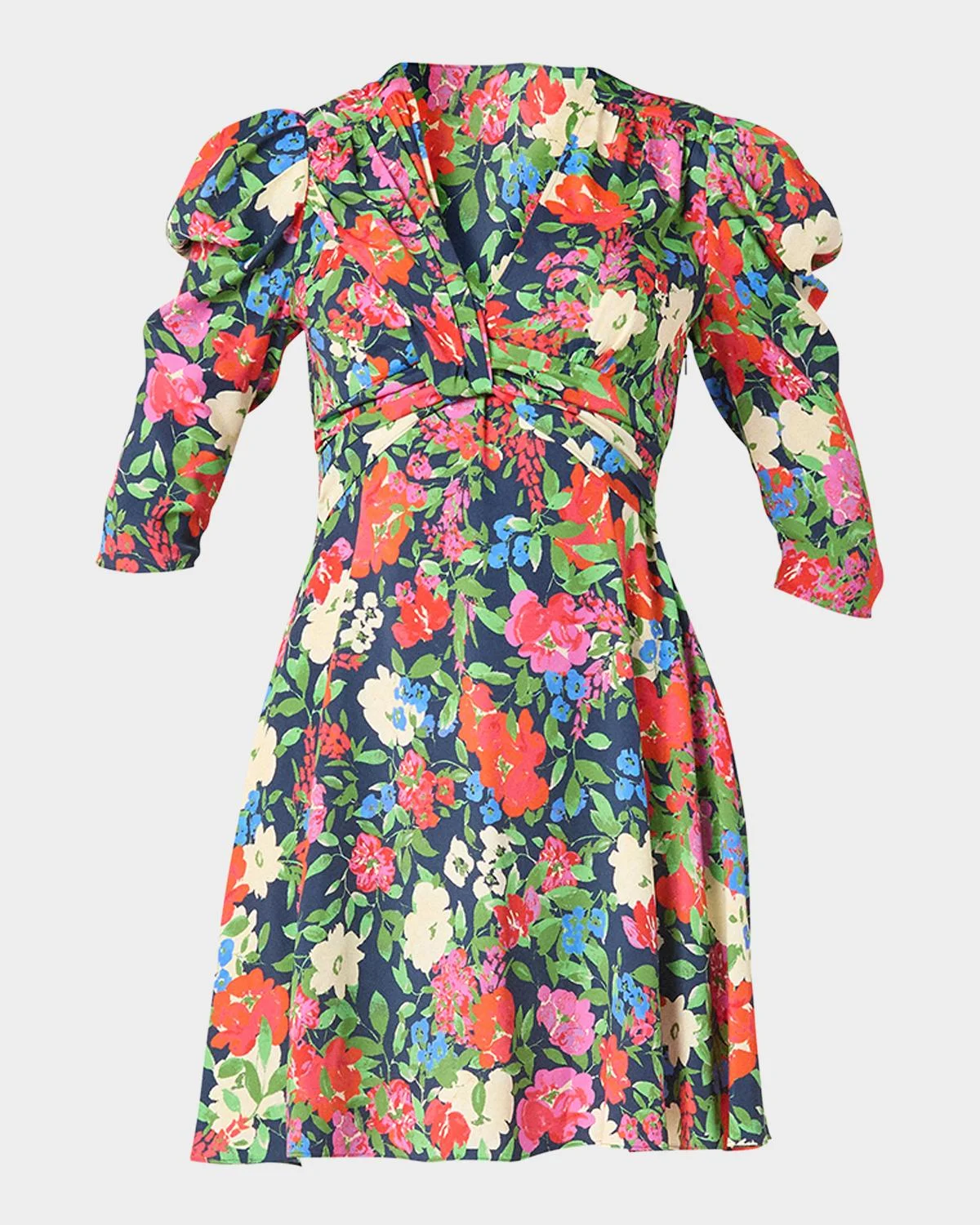 Natalaya Smocked Floral-Print Mini Dress - 1