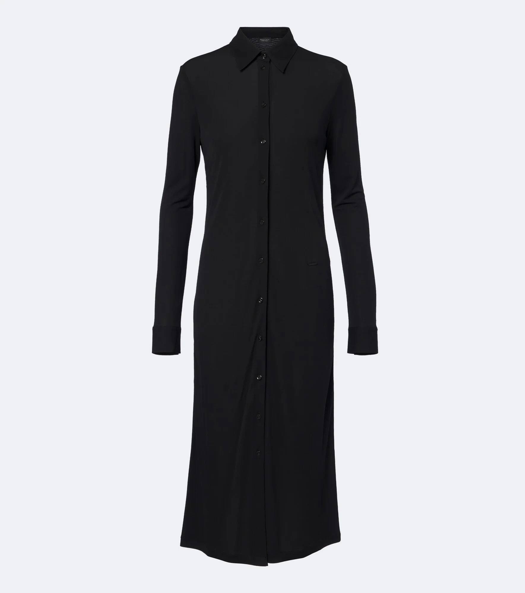Semi-sheer crêpe jersey shirt dress - 1