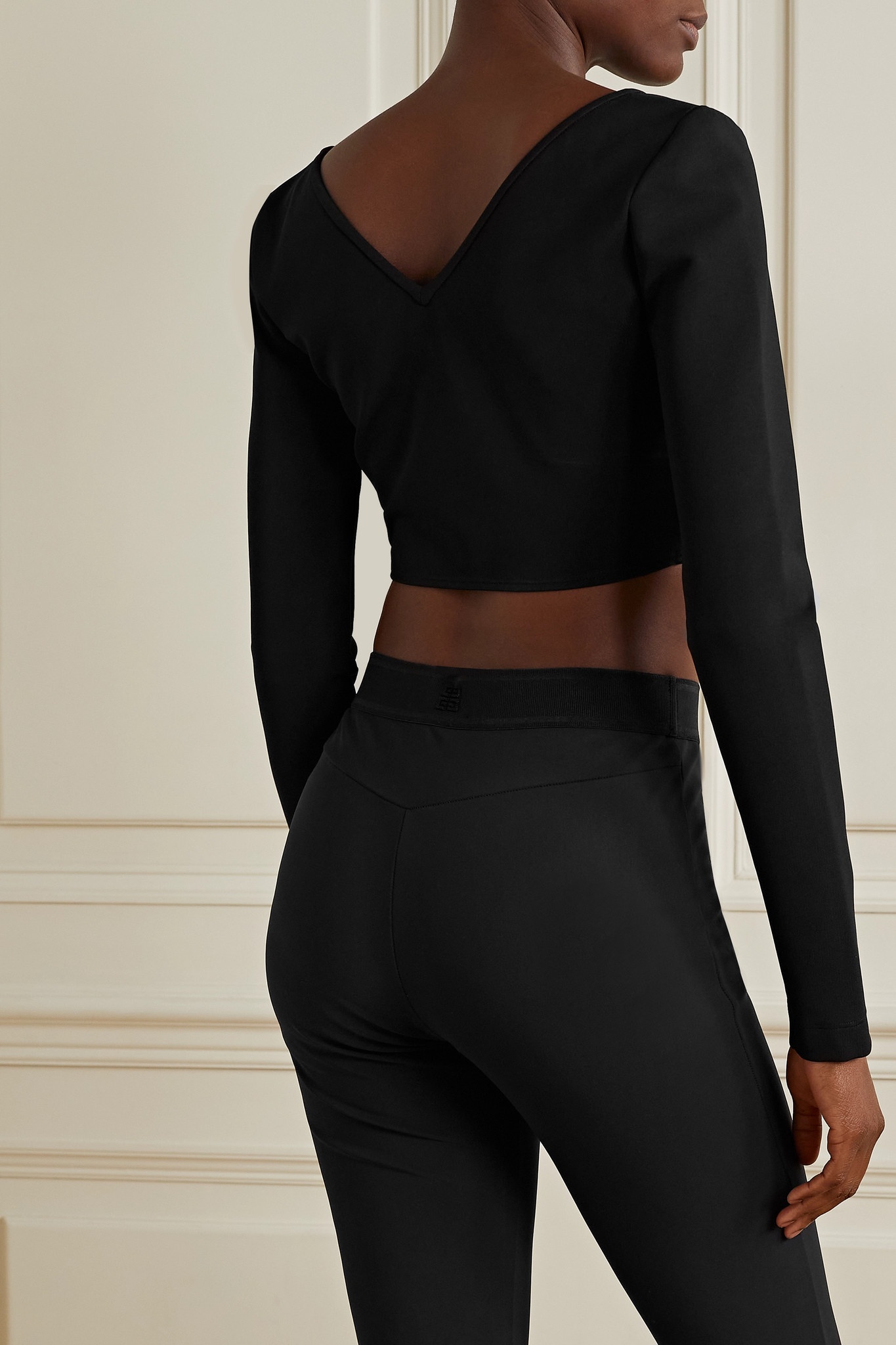 Cropped stretch-knit top - 4