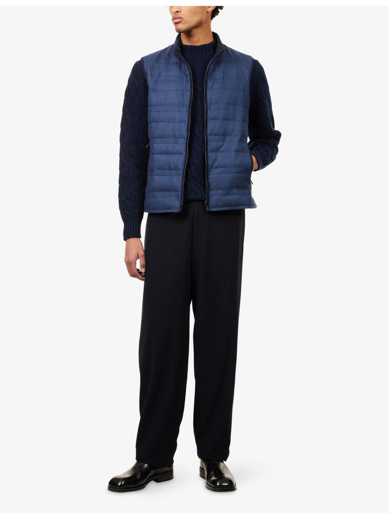 CORNELIANI Quilted Reversible Silk and Wool-Blend Gilet outlook