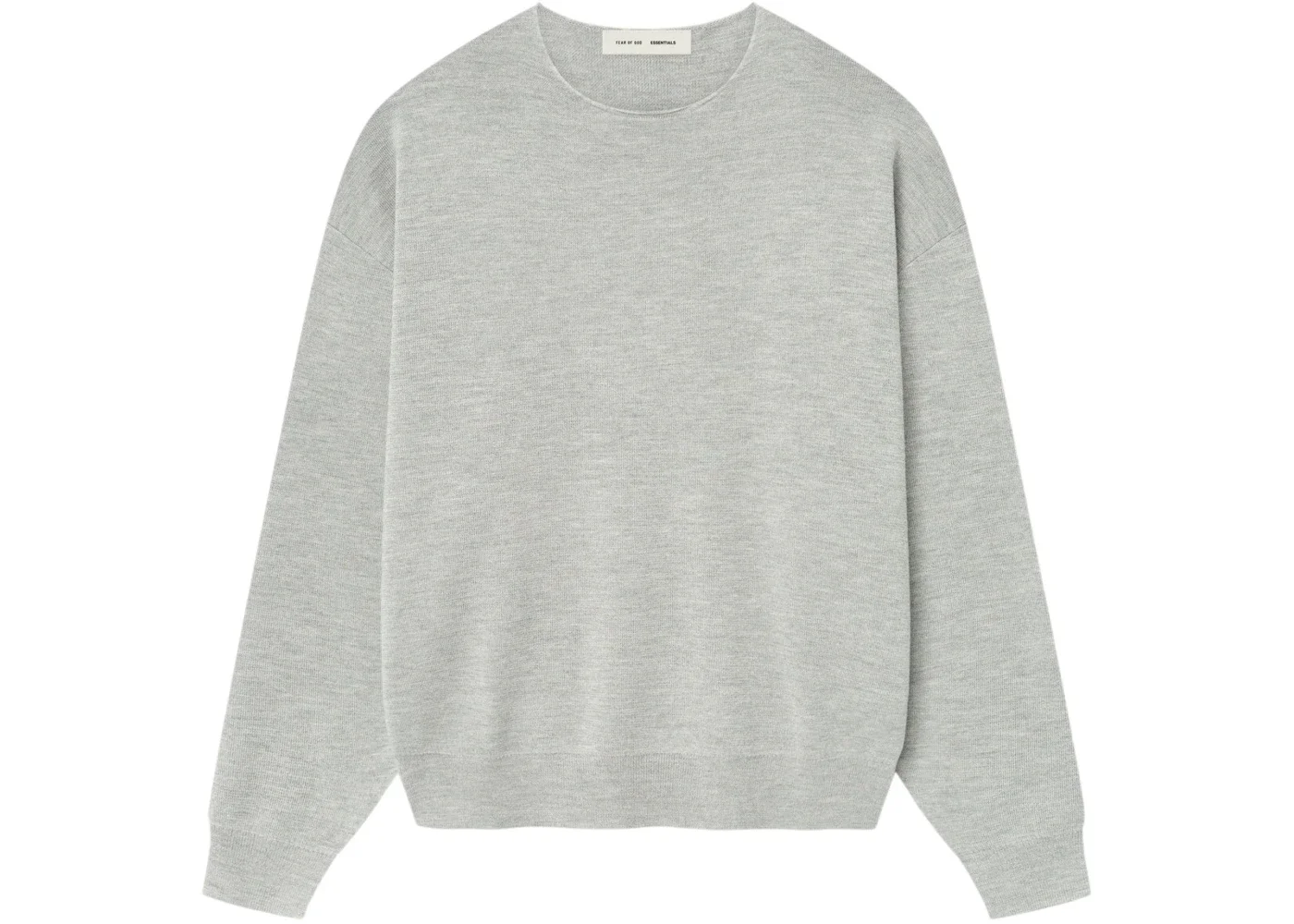 Fear of God Essentials Merino Long Sleeve Crewneck Sweater Concrete Heather - 1