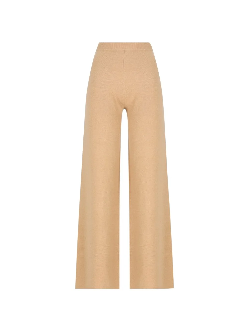 wide wool and cashmere yarn trousers - camel - 1