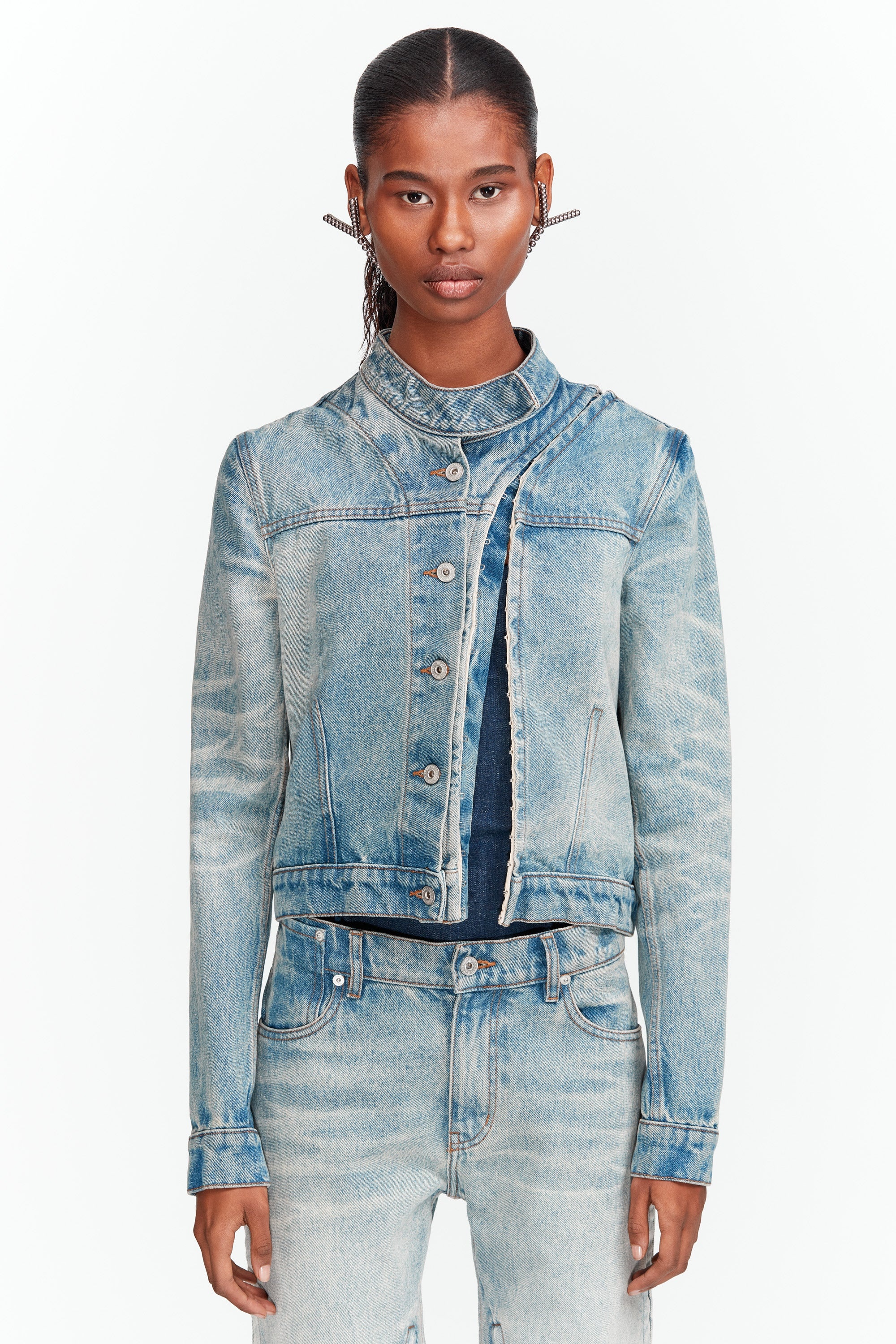 Hook and Eye Denim Moto Jacket - 3
