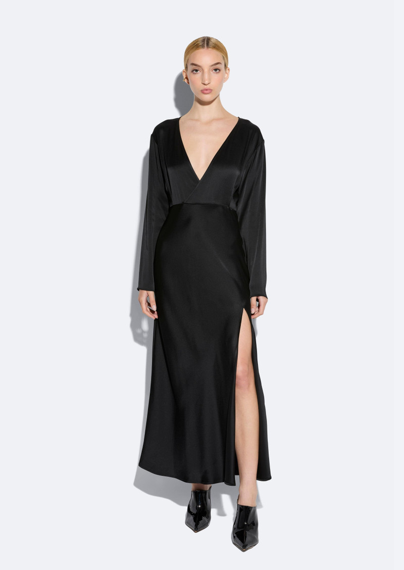 LAPOINTE Satin V Neck Dress outlook