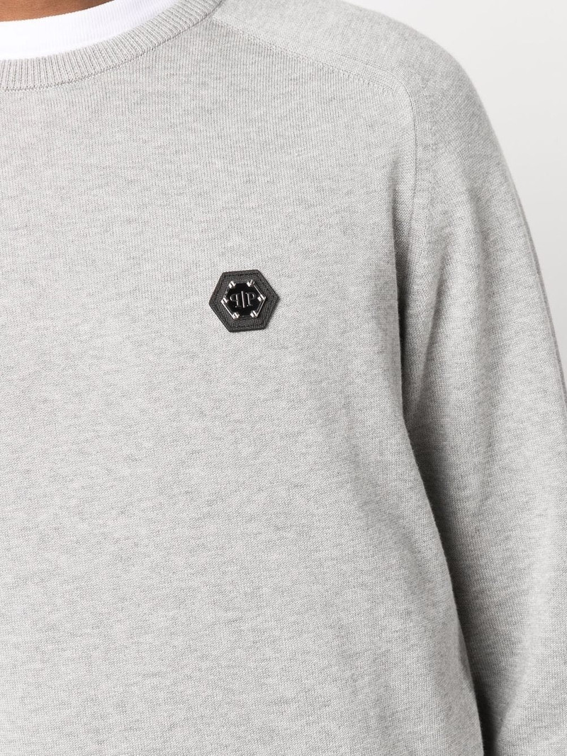 logo-patch cotton jumper 5