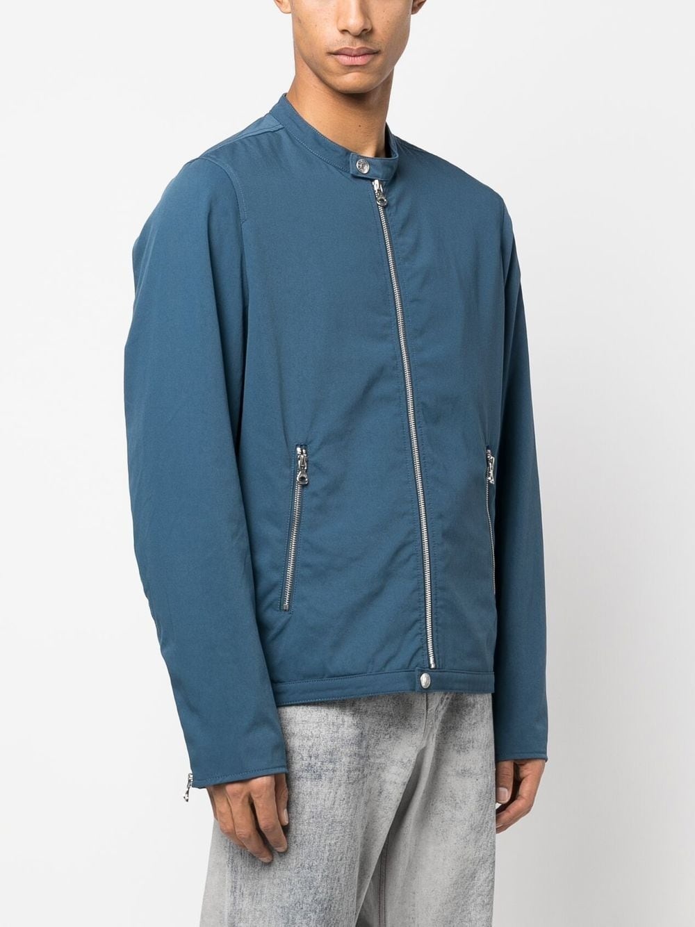 zip-fastening biker jacket - 3