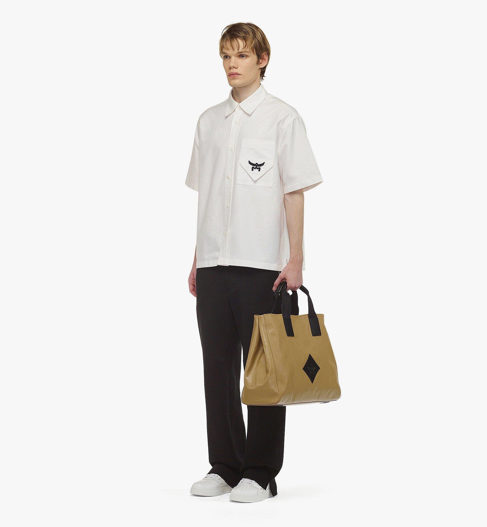 Reversible Diamond Tote in Canvas Leather Mix - 9