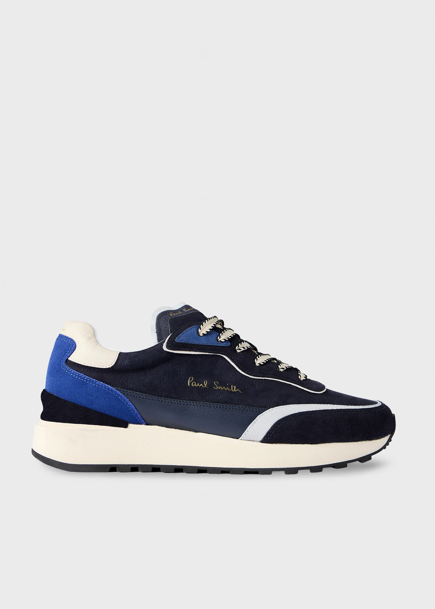 Navy Leather 'Aston' Trainers - 1