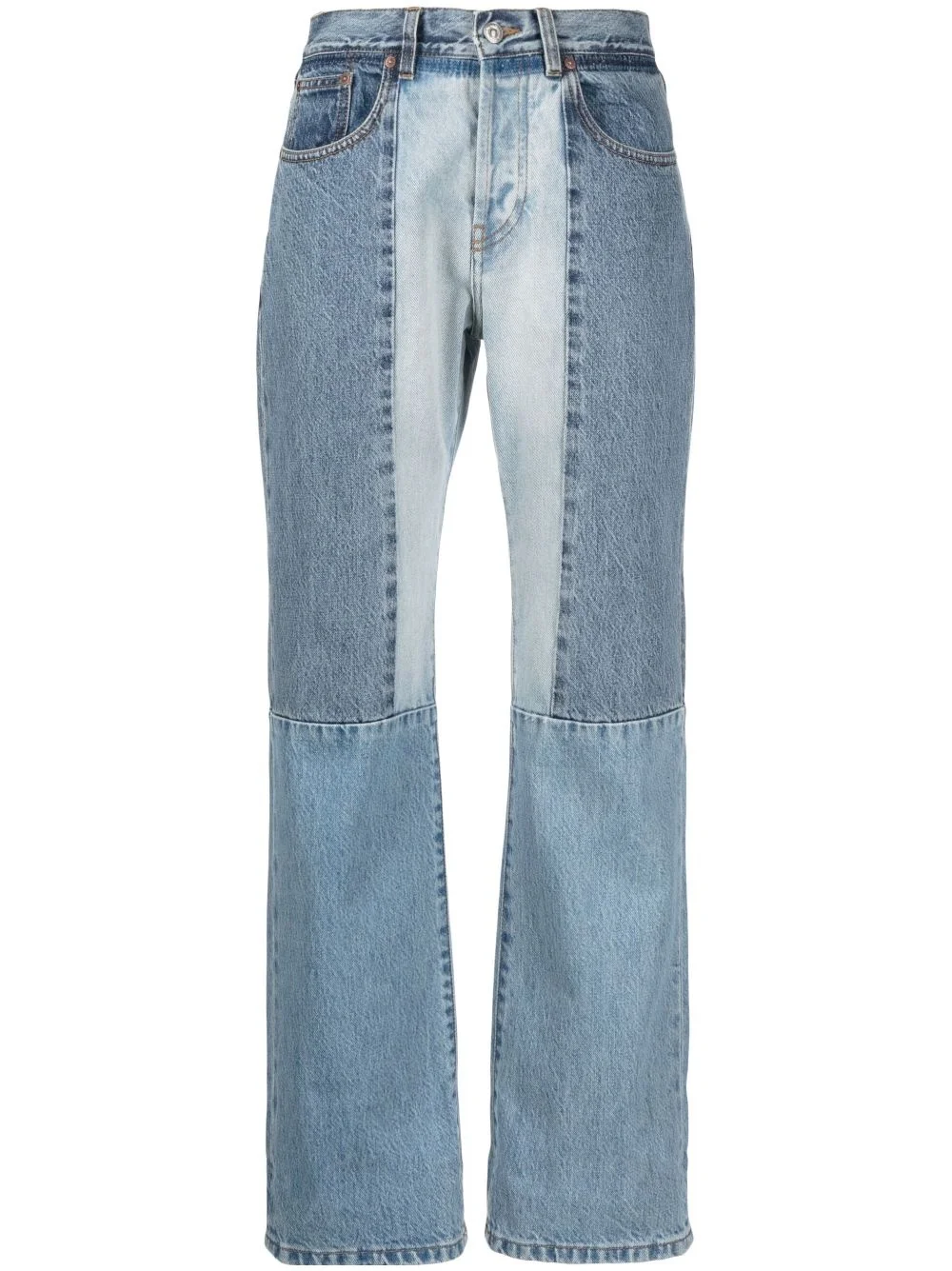 straight-leg patchwork jeans - 1