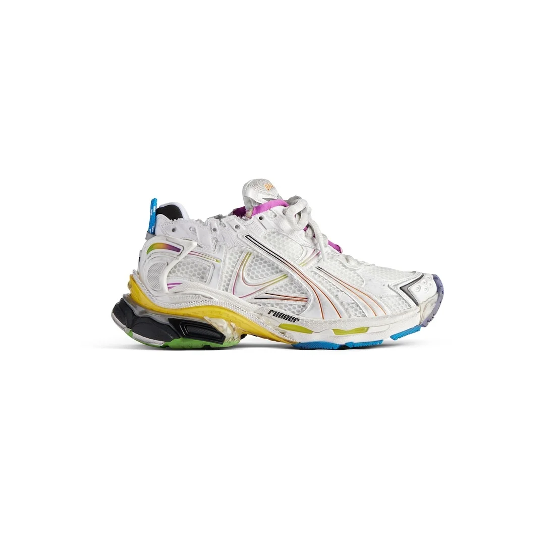 Men's Runner Gradient Sneaker in White/multicolored - 1