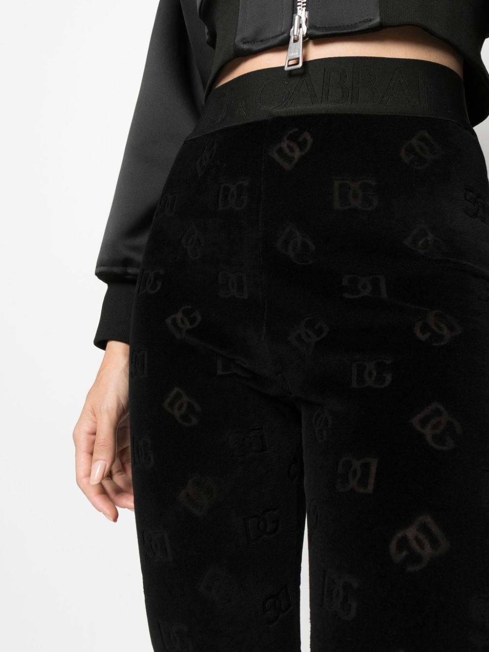 logo-debossed cotton leggings - 5
