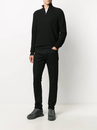 Ralph Lauren zipped up ribbed knit jumper outlook