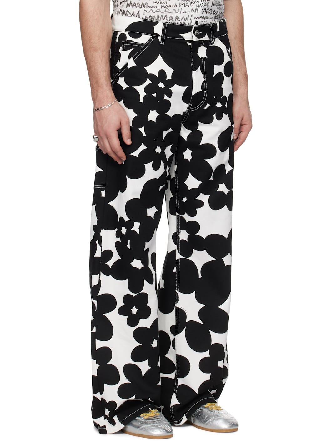 Black & White Dillies Print Cargo Pants - 2