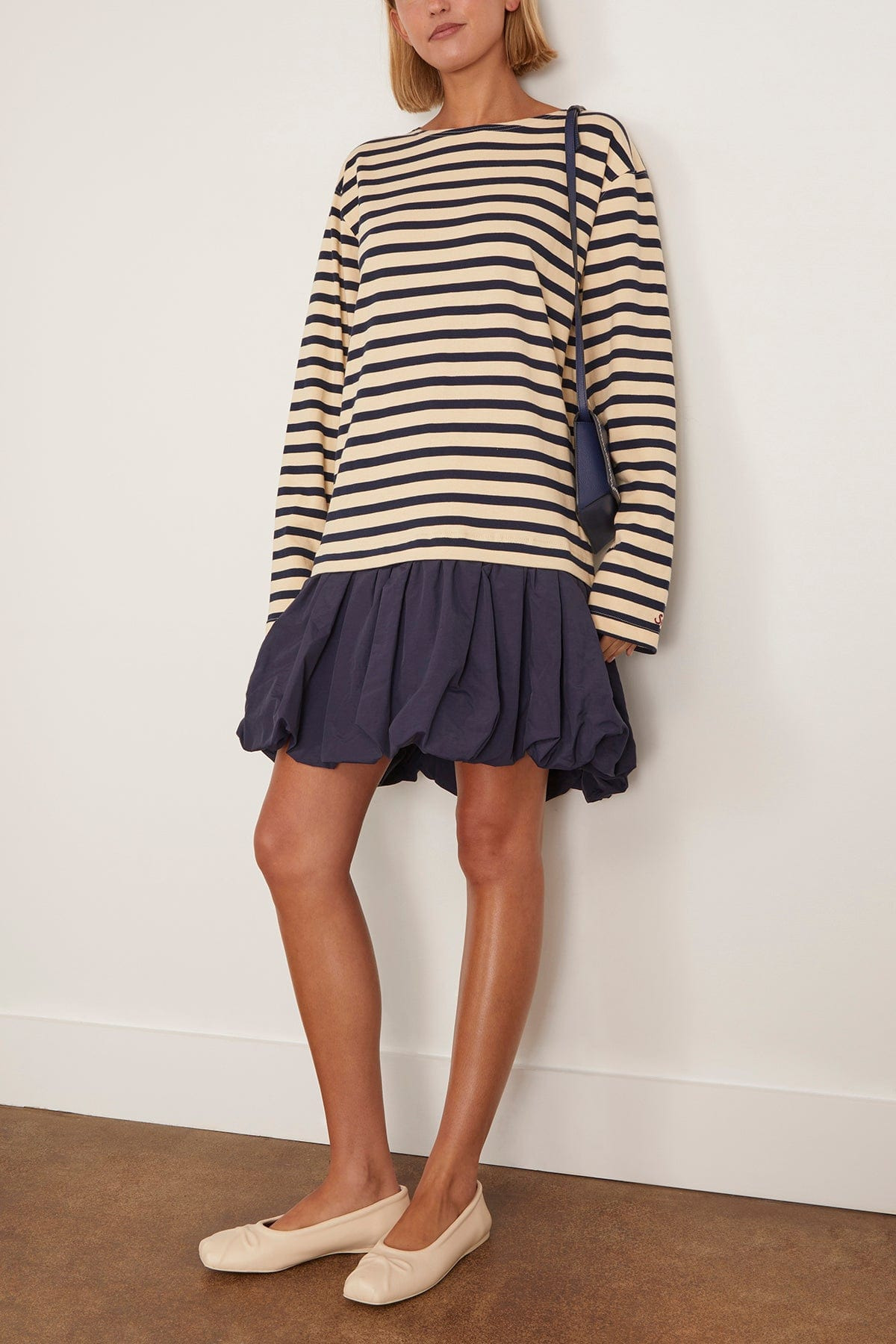 Athena Solid Combo T-Shirt Bubble Dress in Multi - 2