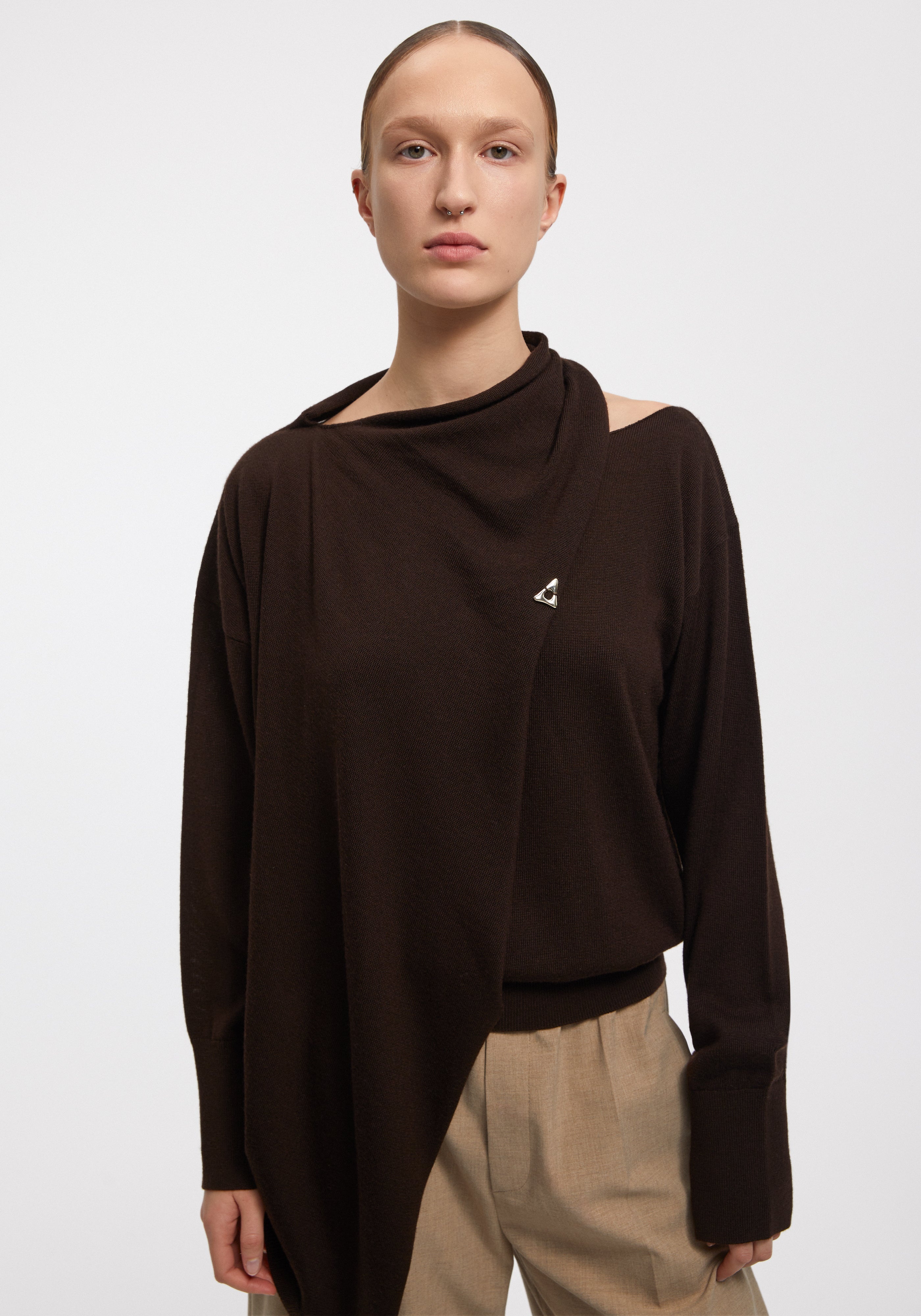 ROWAN
Draped merino-blend sweater - 2