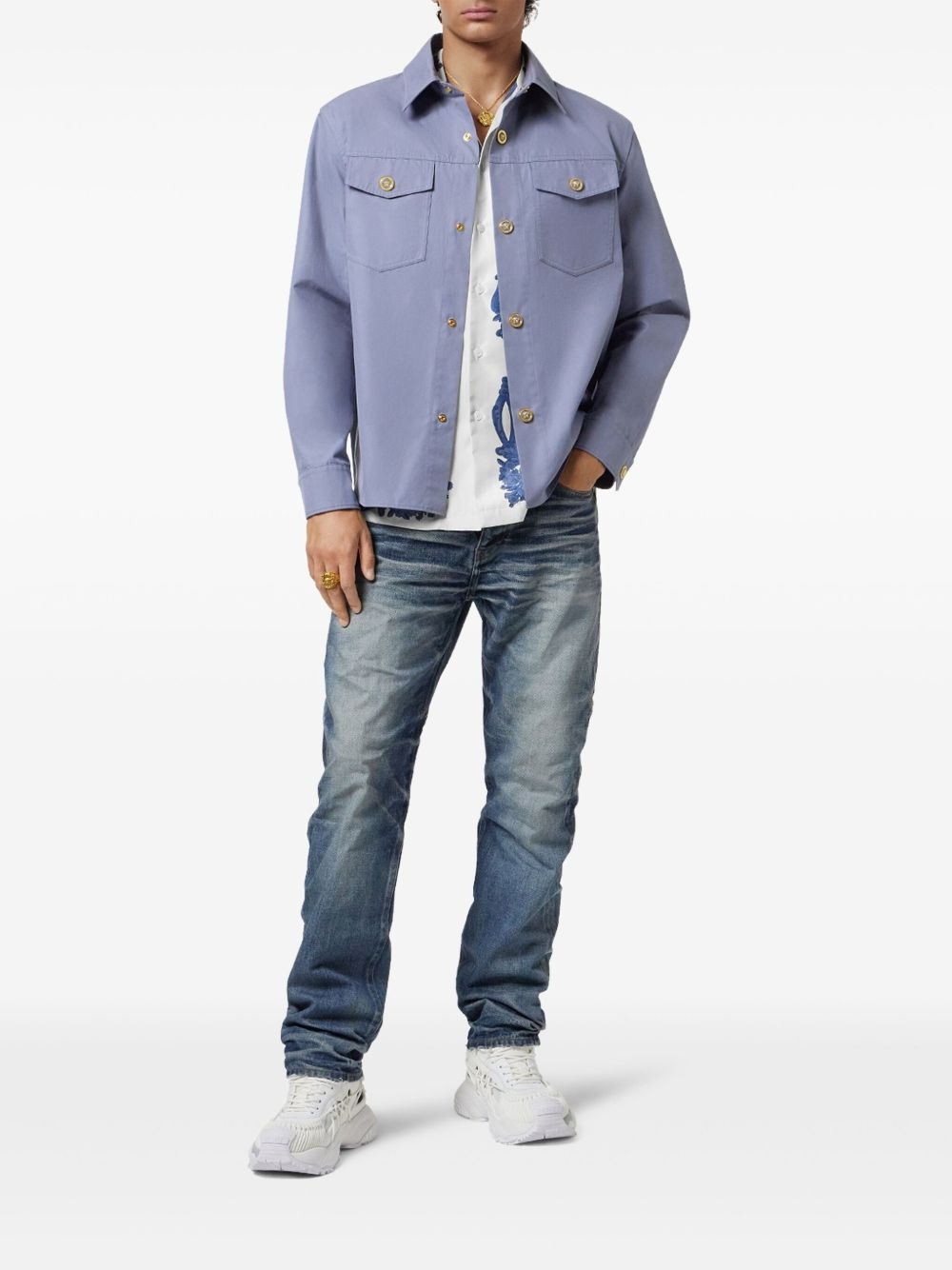gabardine overshirt - 2