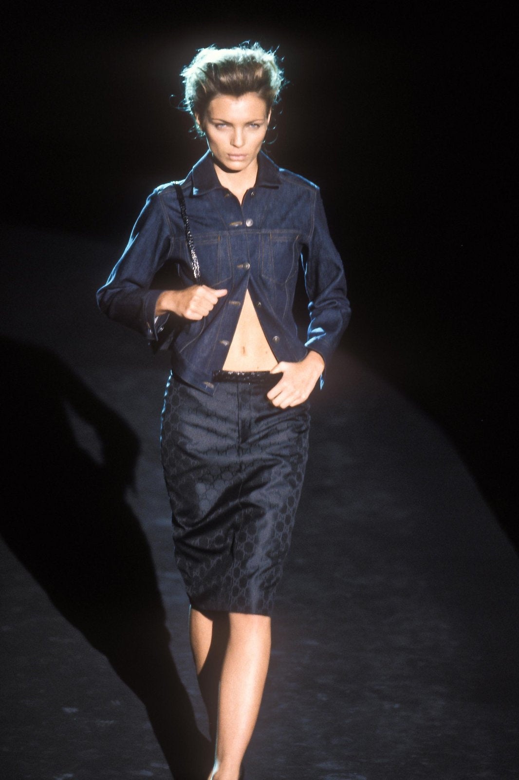 Gucci Spring 1998 Tom Ford Esther Cañadas Look#32 Raw Denim Jacket 42 - 2