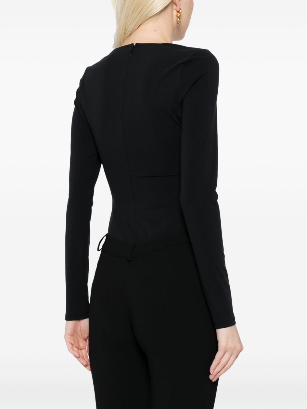 mesh-panelled jersey bodysuit - 4
