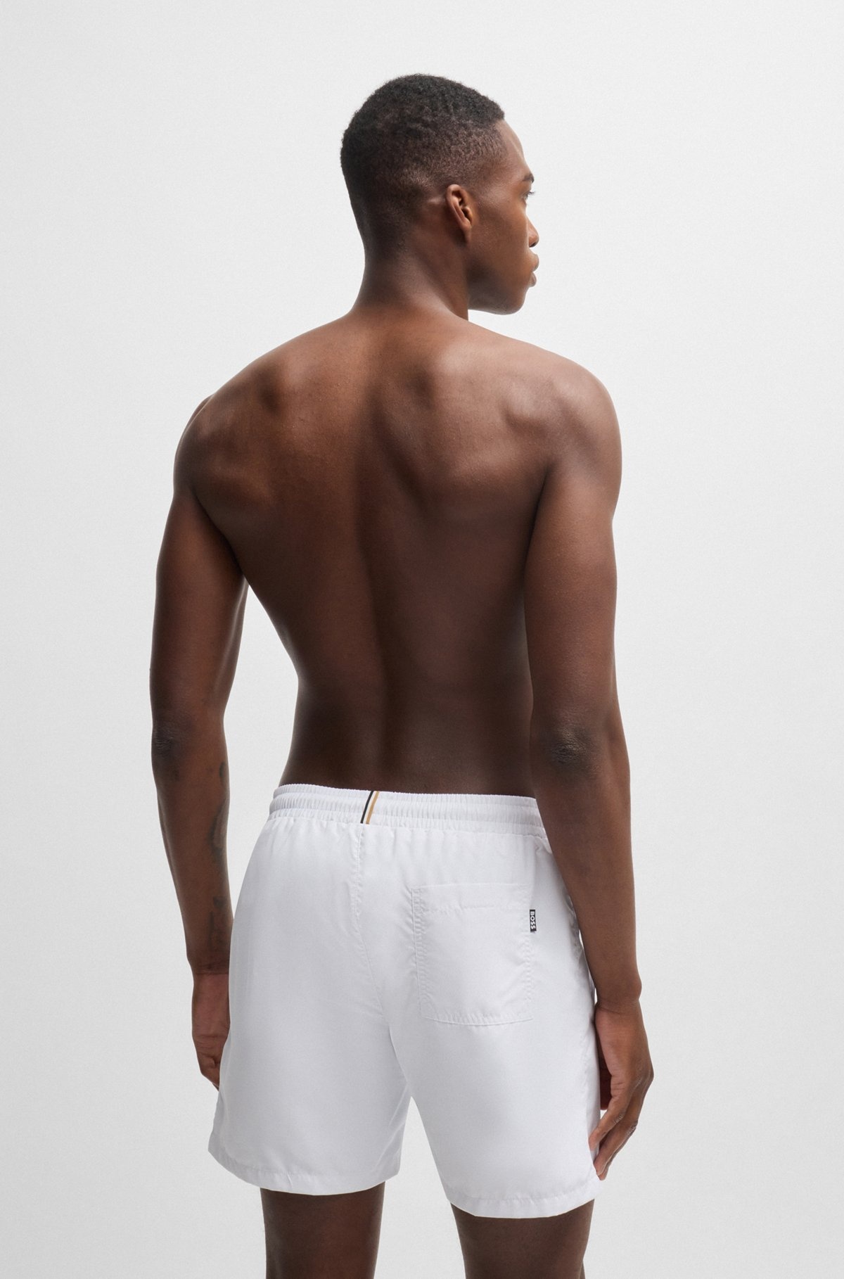 FULLY LINED SWIM SHORTS WITH LOGO PRINT - 4