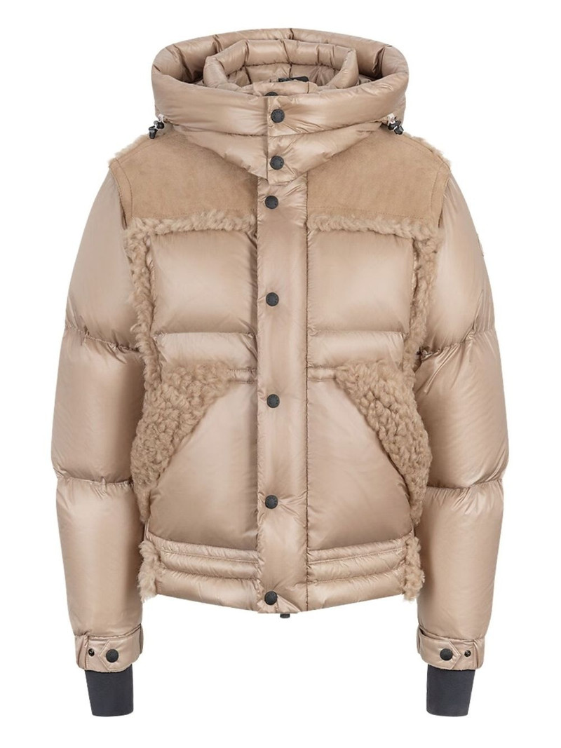 shearling-trimmed puffer jacket 1