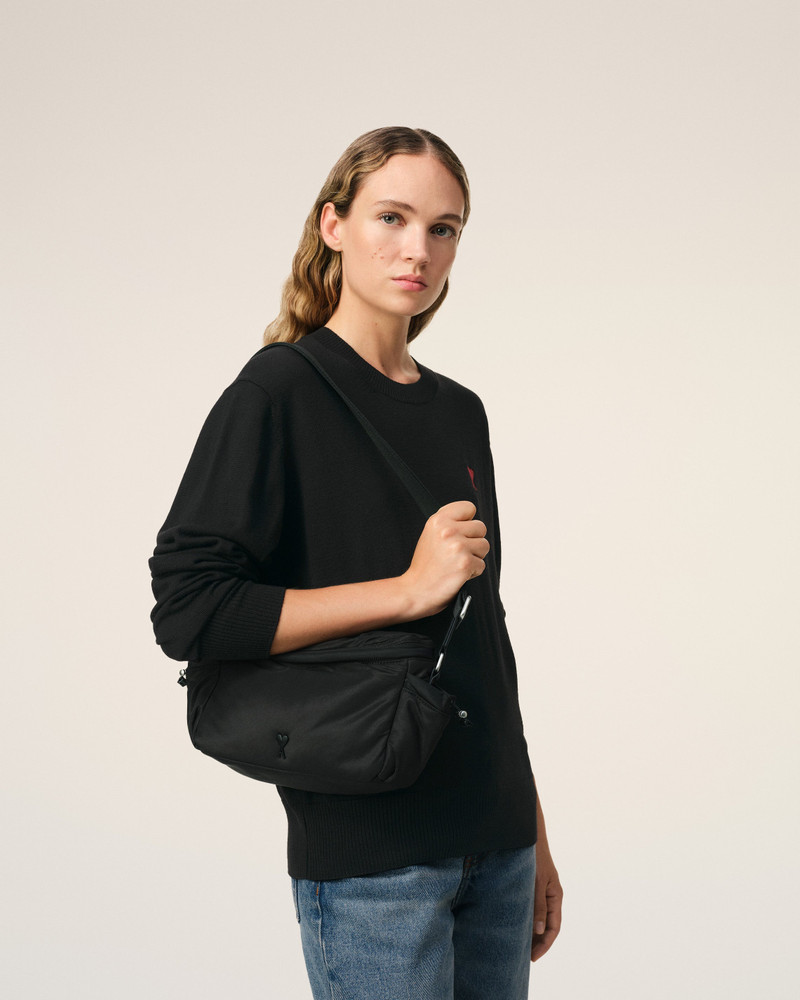 AMI Paris BLACK AMI DE COEUR MESSENGER BAG outlook
