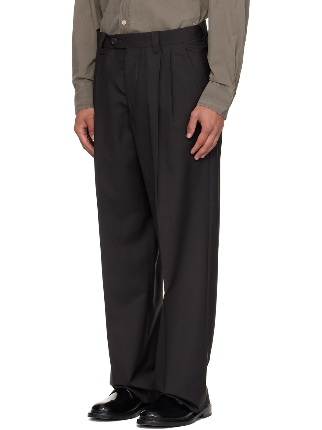 Brown Classic Trousers - 4