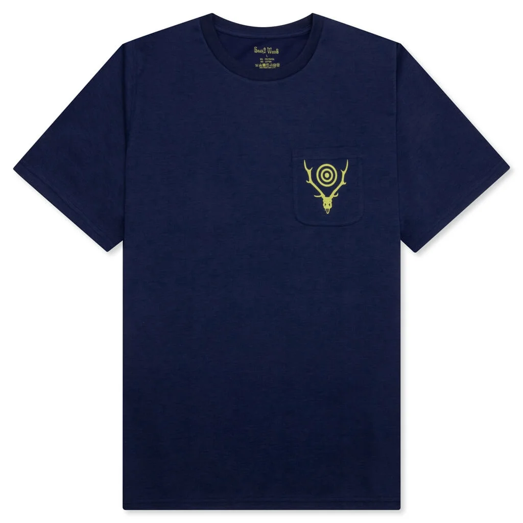 ROUND POCKET S/S TEE - NAVY - 1