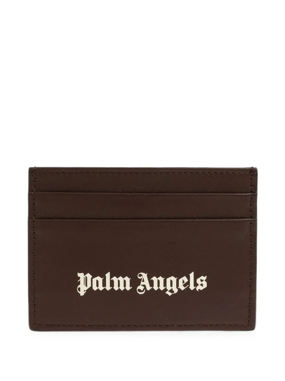 logo-print leather card holder - 1