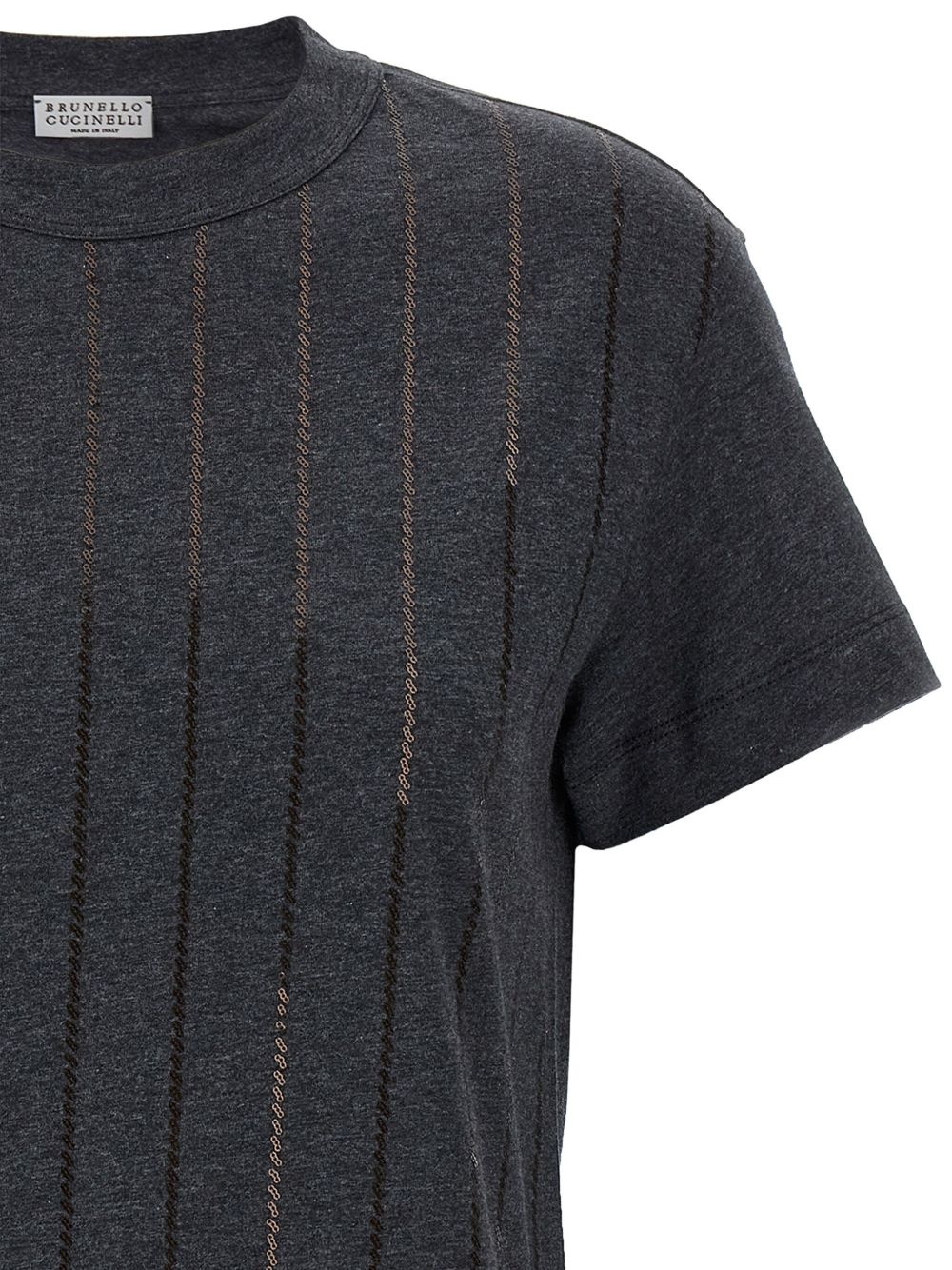 sequin-striped t-shirt - 4