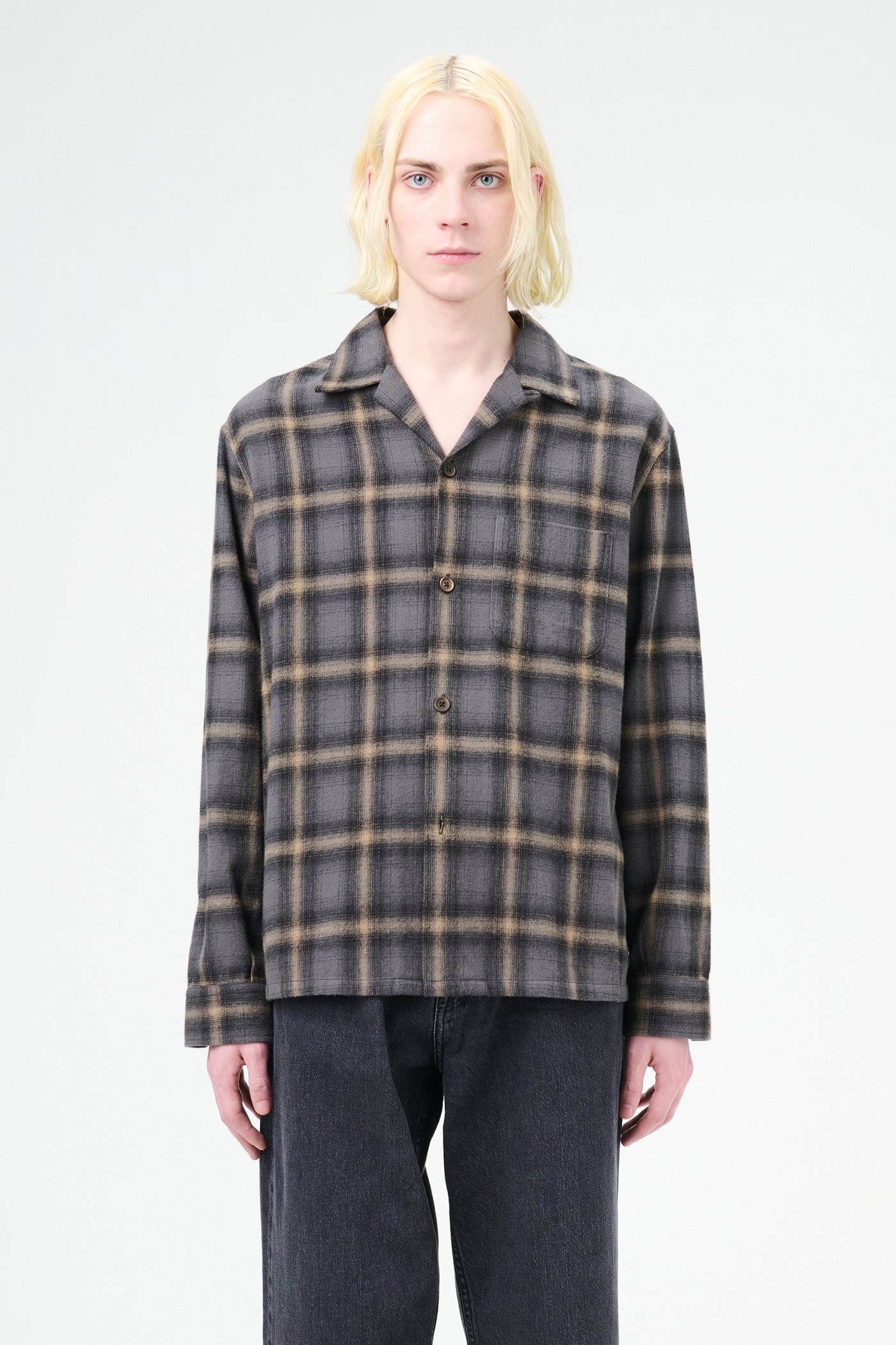 Heusen Shirt Oyster Check Hairy Flannel - 3