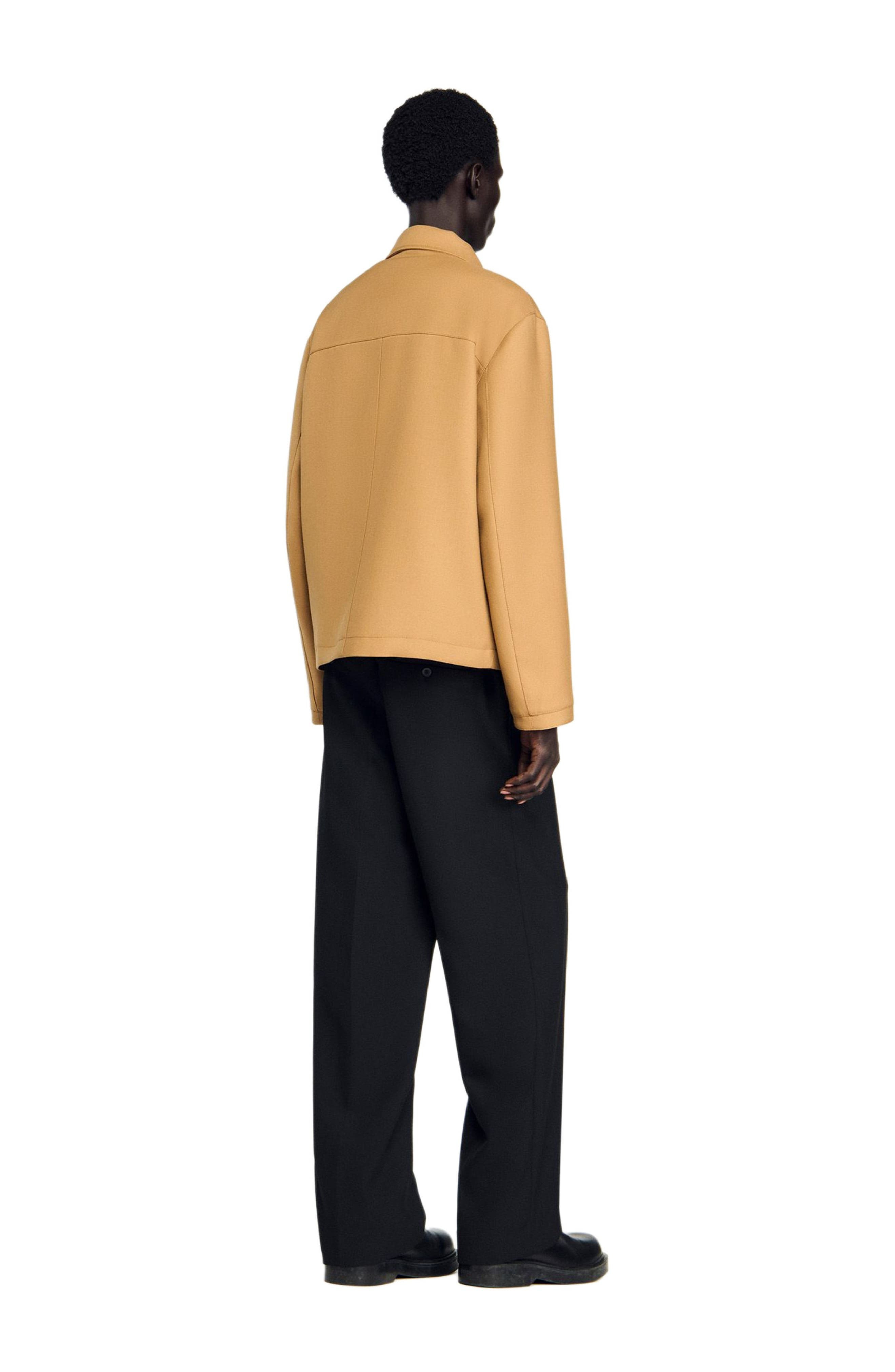 SANDRO Zip-up jacket in Camel at Nordstrom - 3