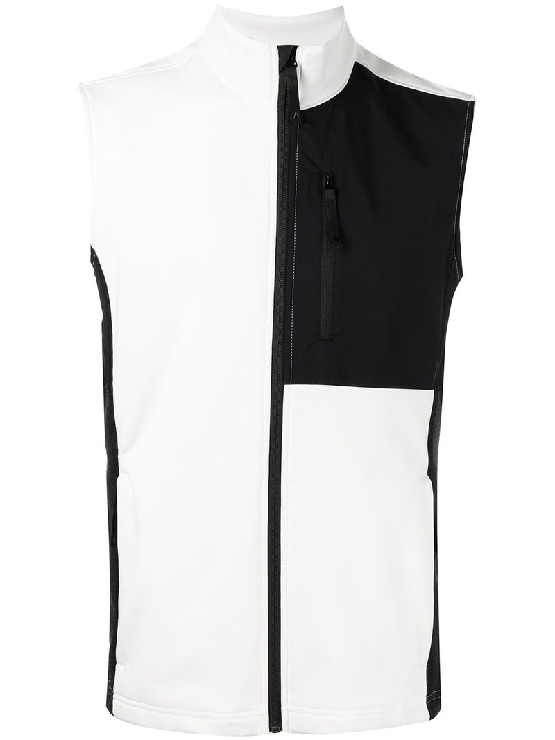 colour-block zipped vest 1