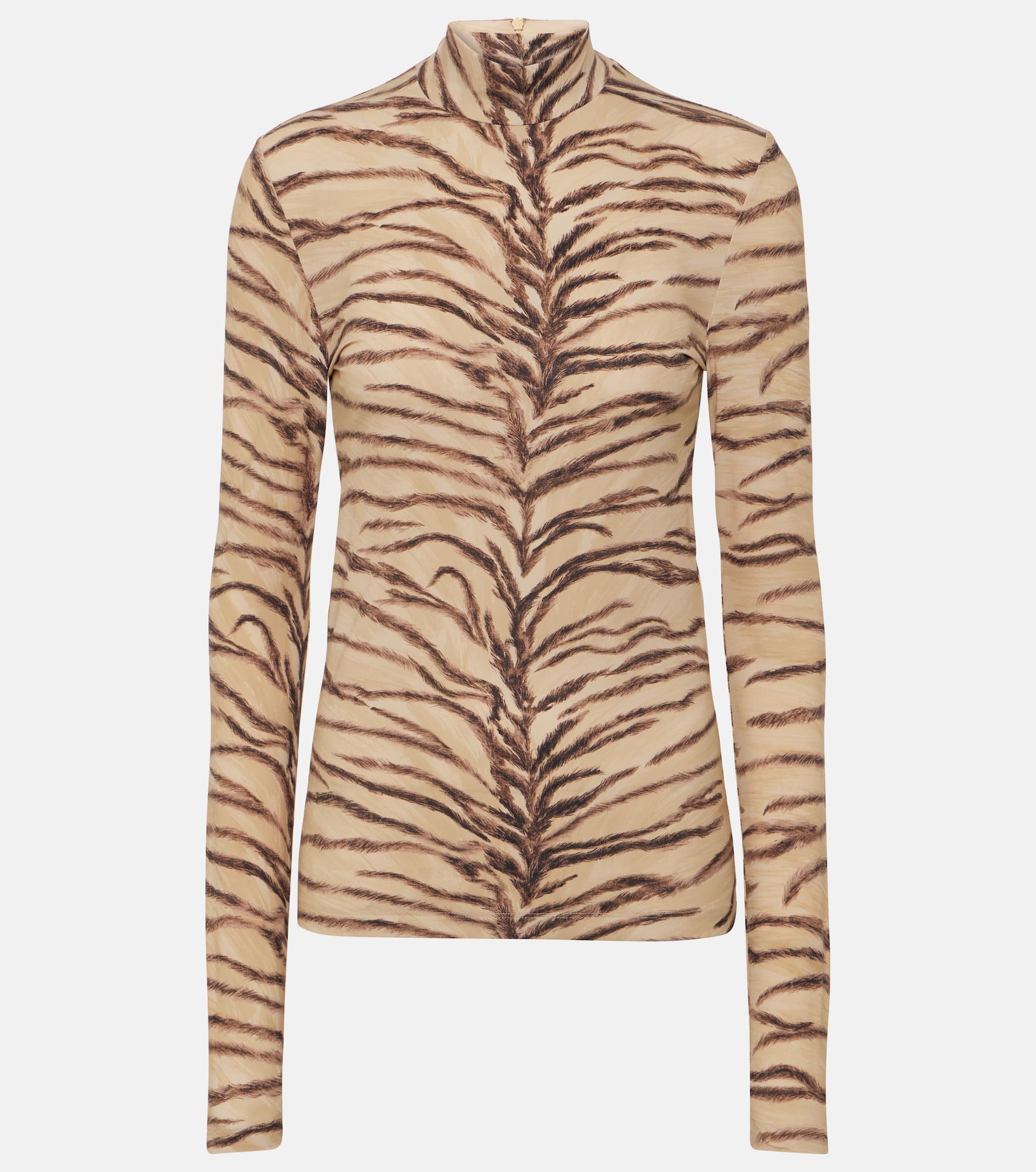 Tiger-print jersey top - 1