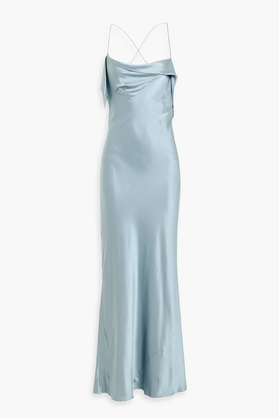 Draped silk-satin gown - 1
