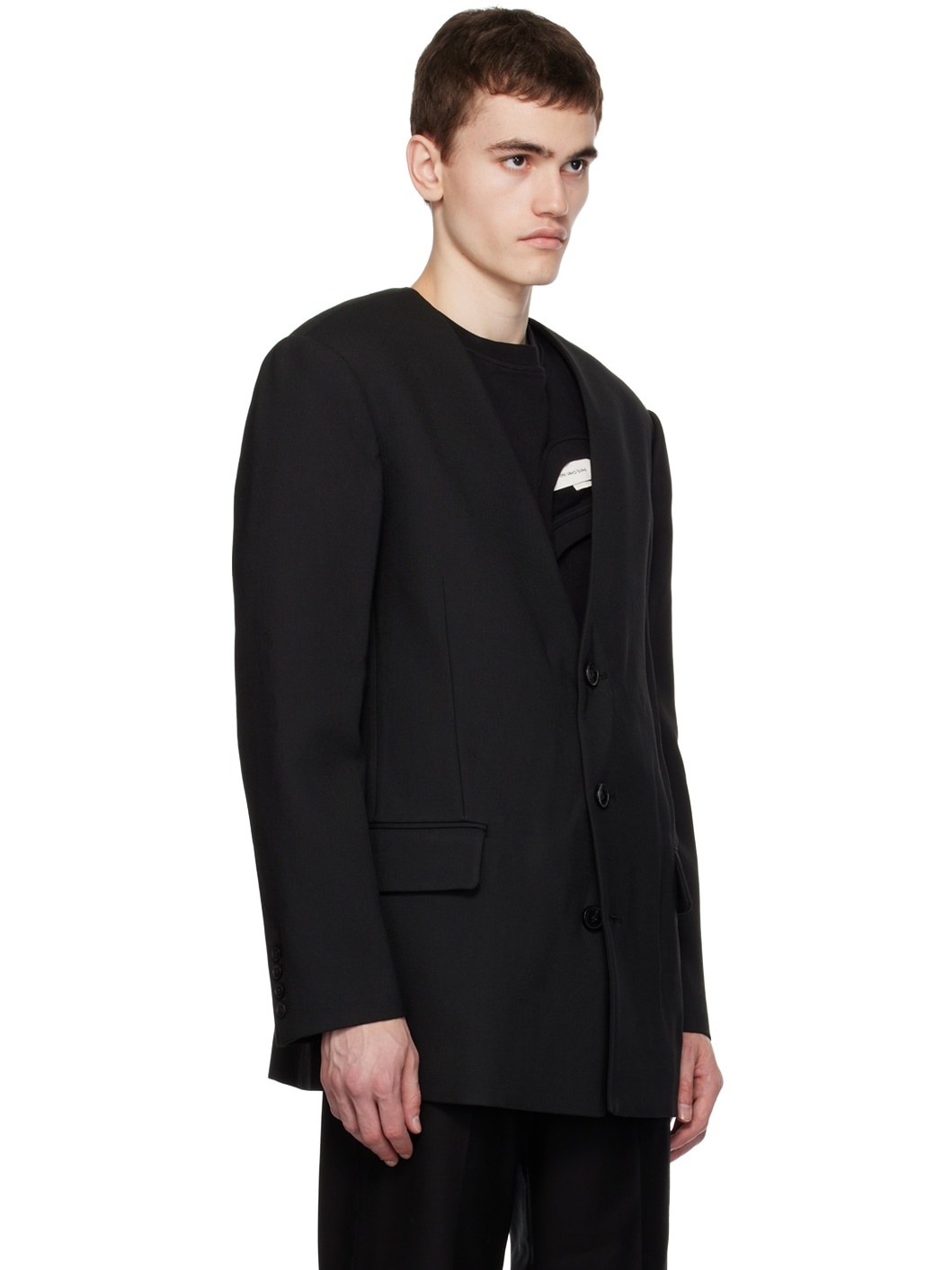 Black 2-In-1 Blazer & Vest Set - 4