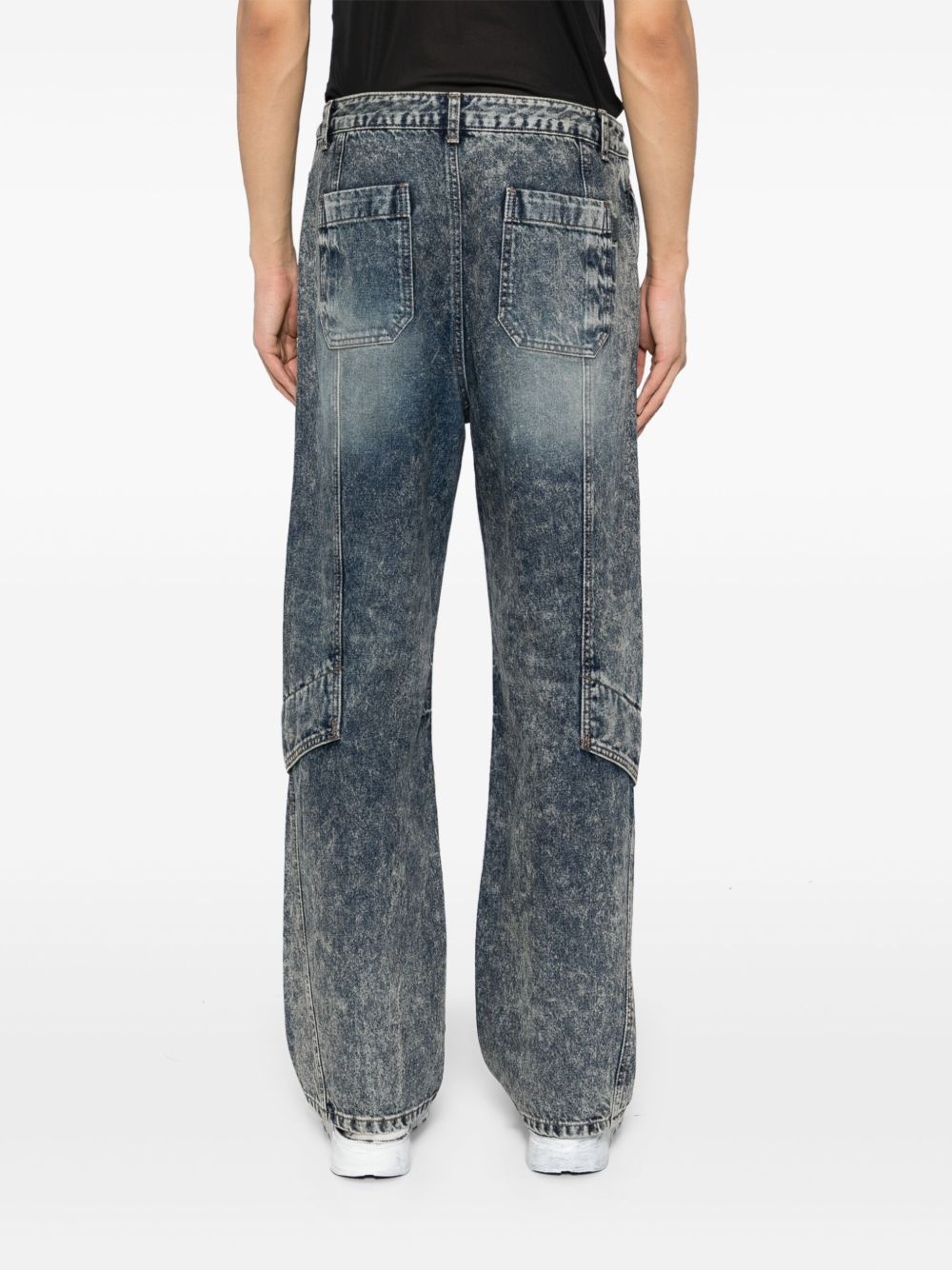 washed straight-leg jeans - 4