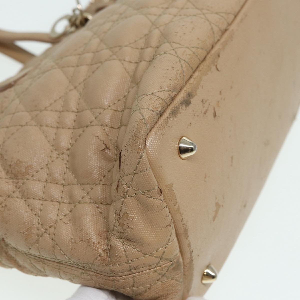 DIOR Lady DIOR Canage Hand Bag Coated Canvas Cream Vanilla - 11