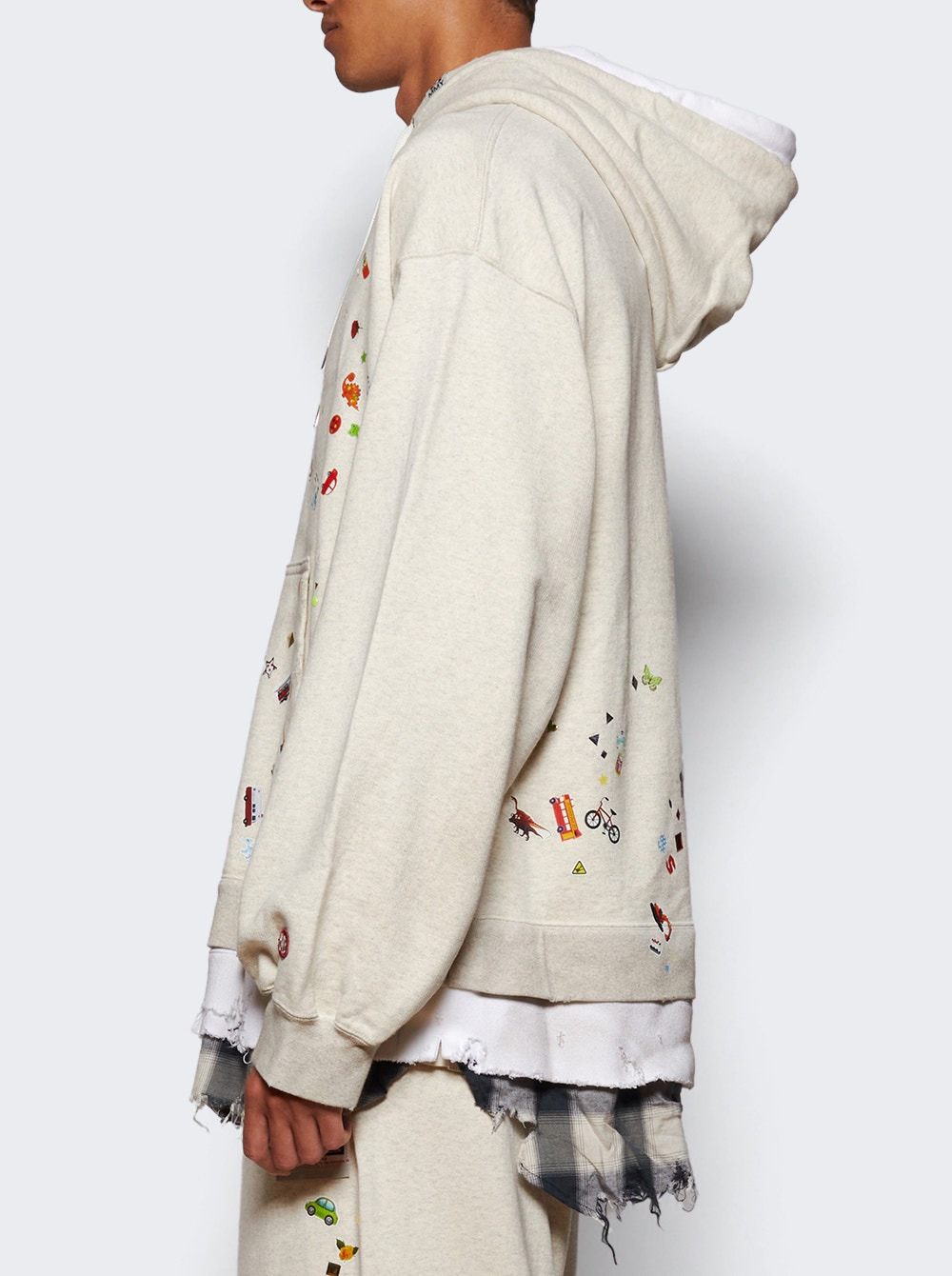 Triple Layered Hoodie White - 3