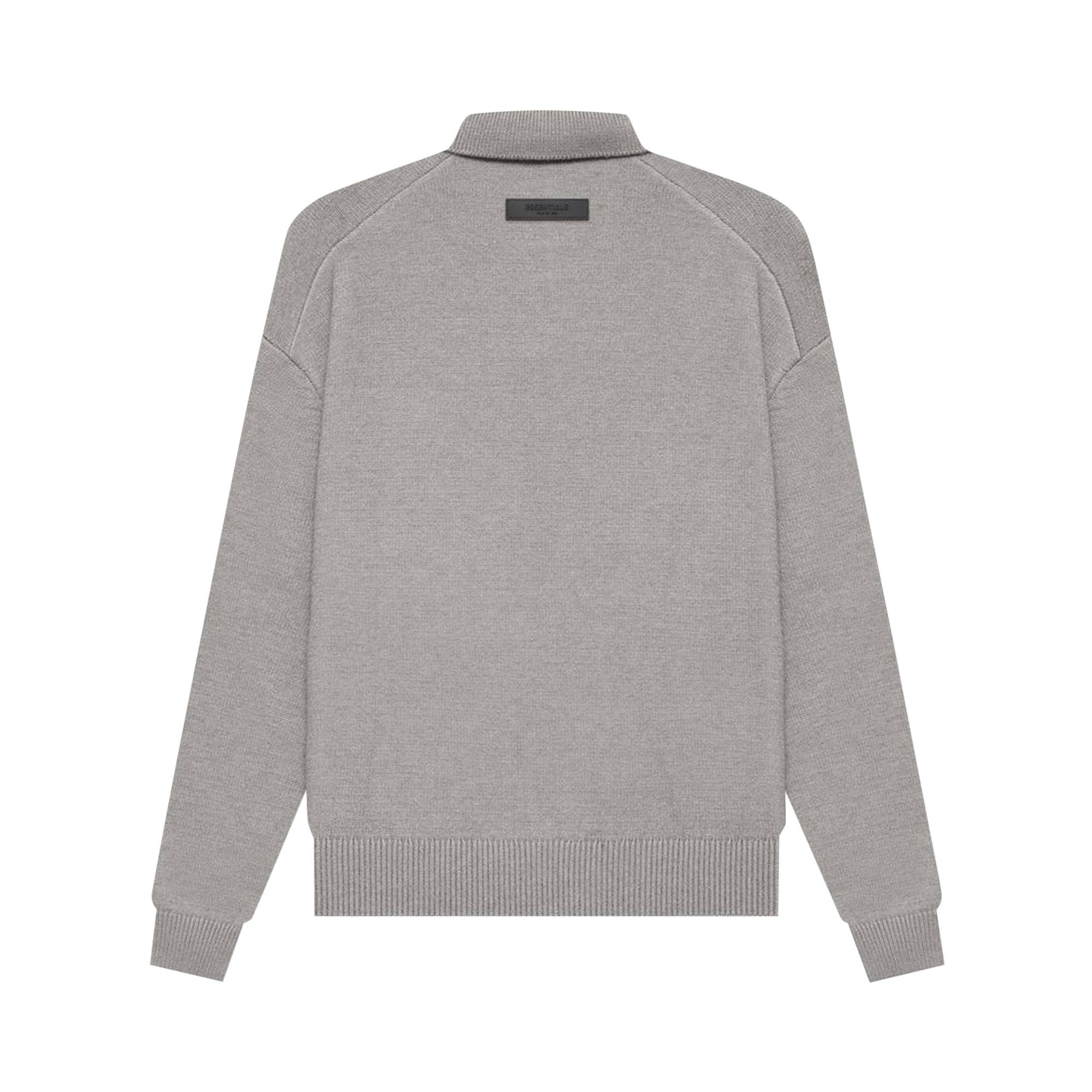 Fear of God Essentials Knit Long-Sleeve Polo 'Dark Oatmeal' - 2