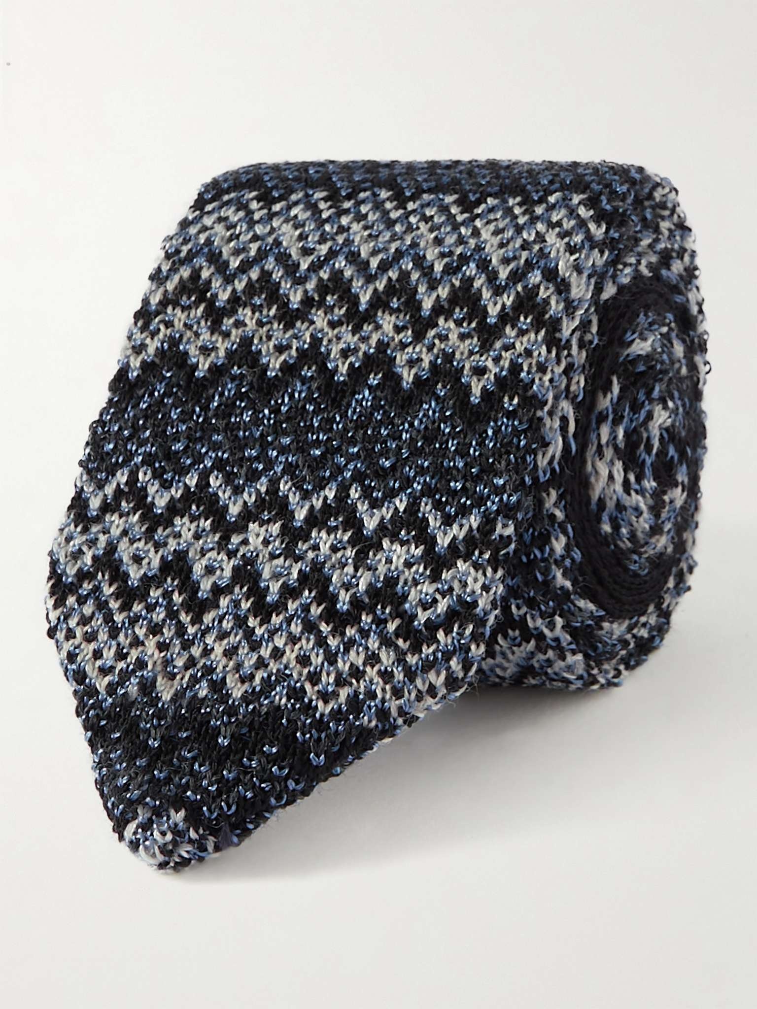 8.5cm Crochet-Knit Wool and Silk-Blend Tie - 1