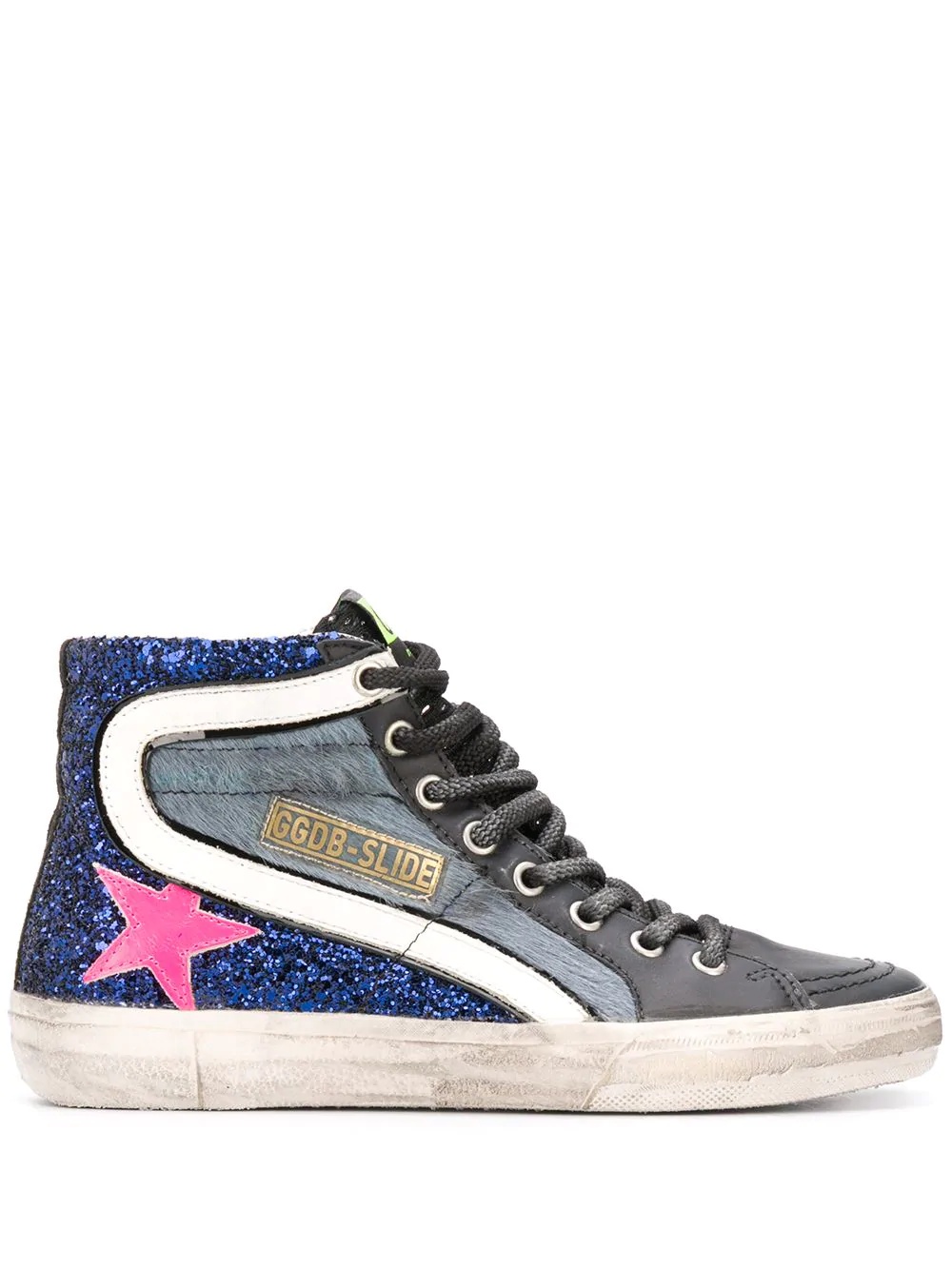 Slide glitter high-top sneakers - 1