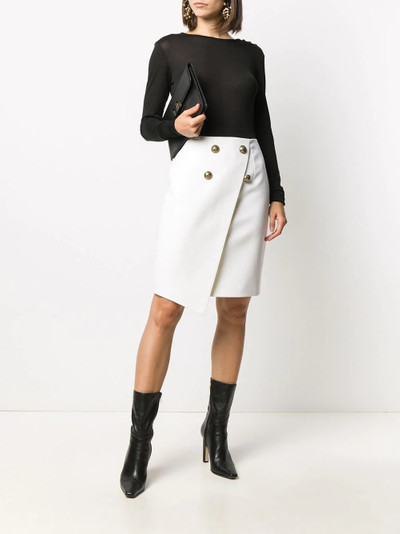 Balmain asymmetric wraparound skirt outlook