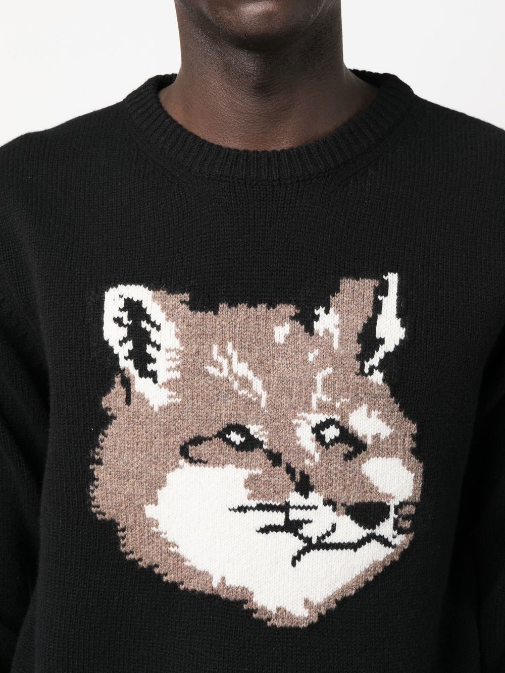 wool embroidered-fox jumper - 5